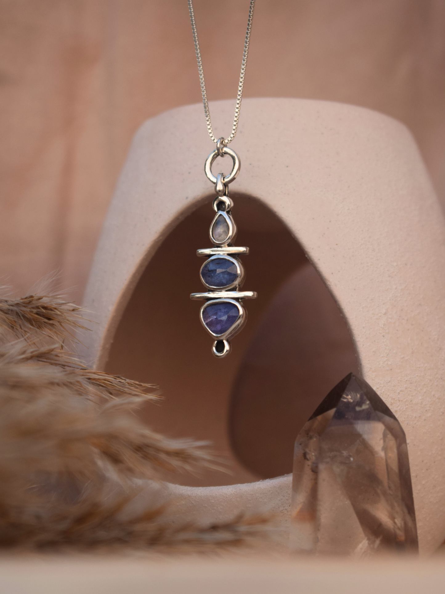 Lavara Necklace - Moonstone , Tanzanite