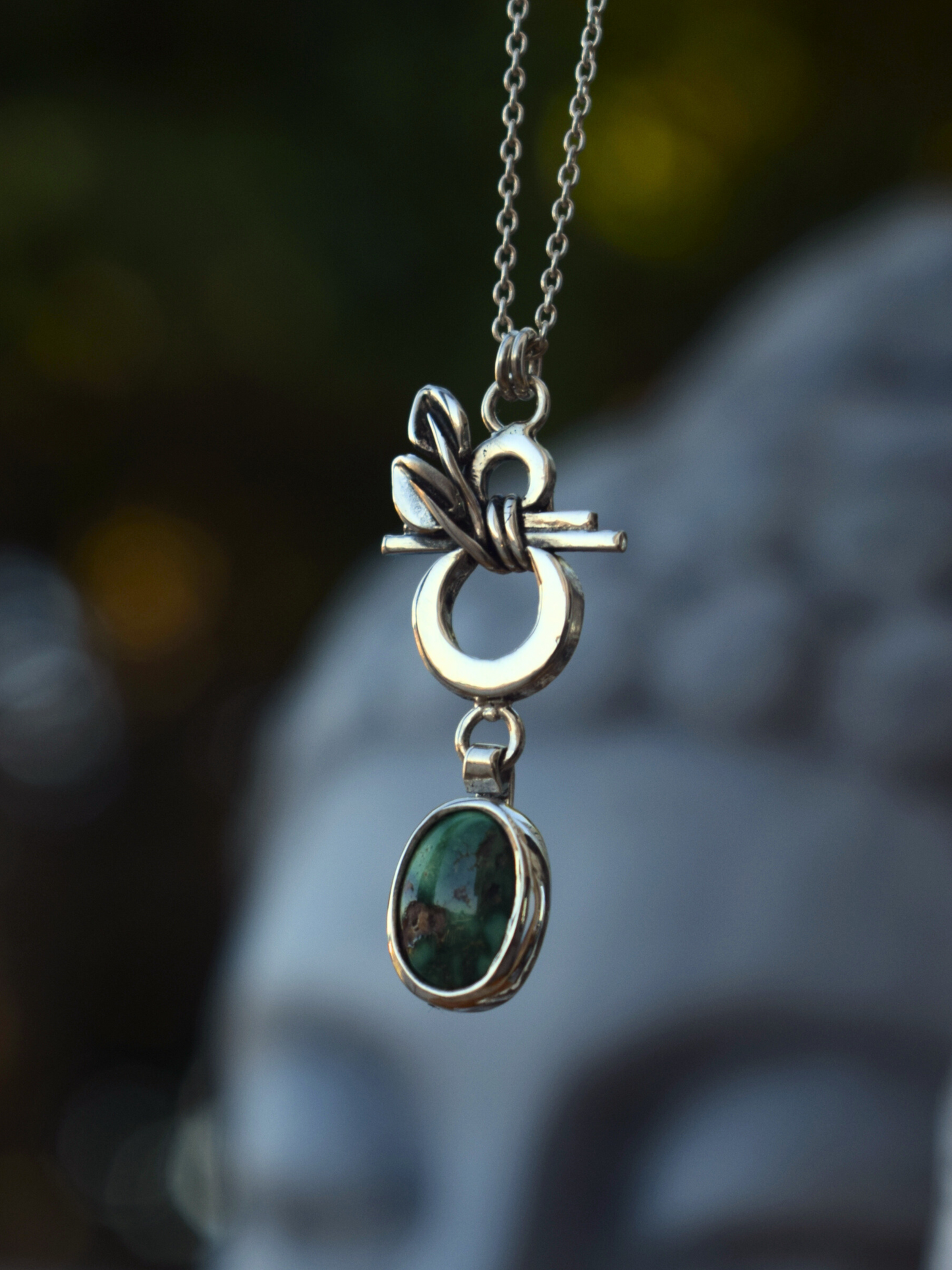 Sonoran Turquoise Prayer Stone Necklace