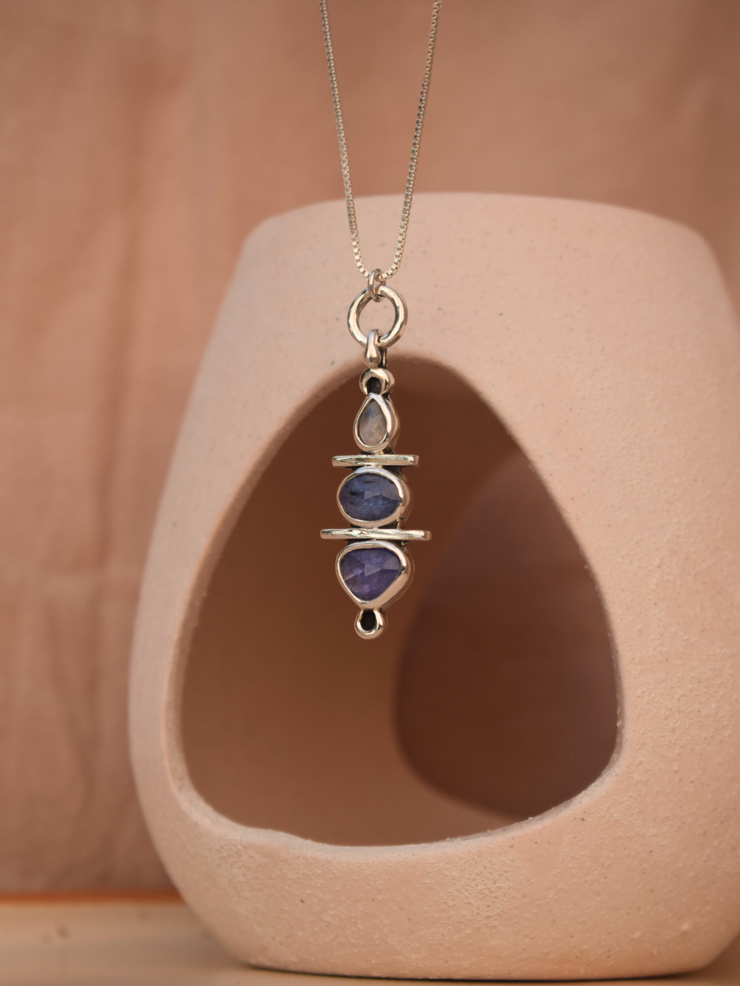 Lavara Necklace - Moonstone , Tanzanite