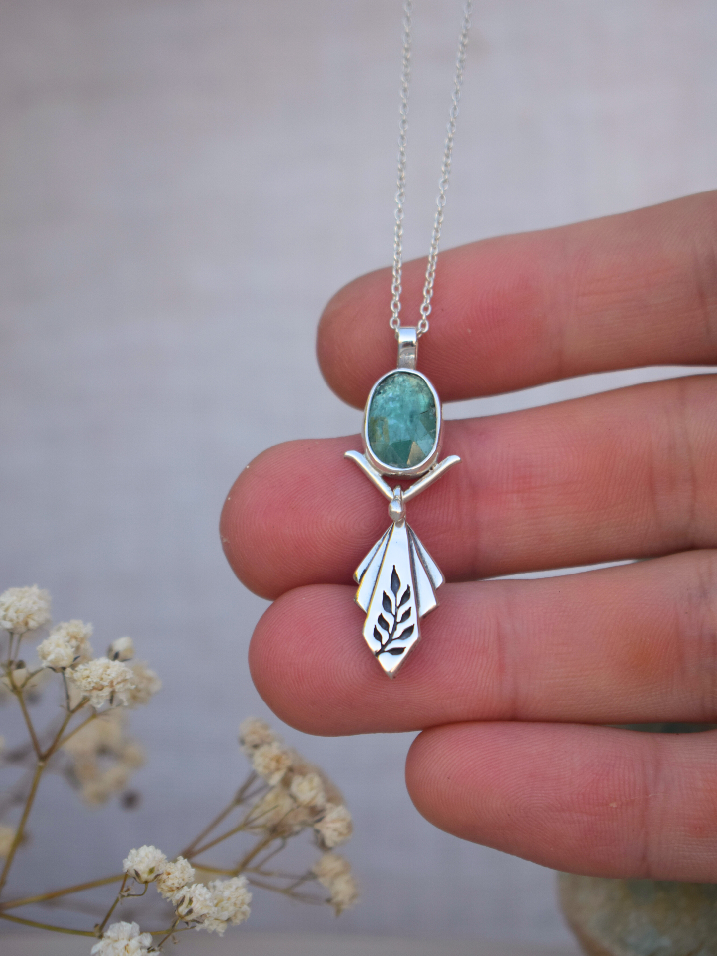 Lyra Necklace - Green Kyanite