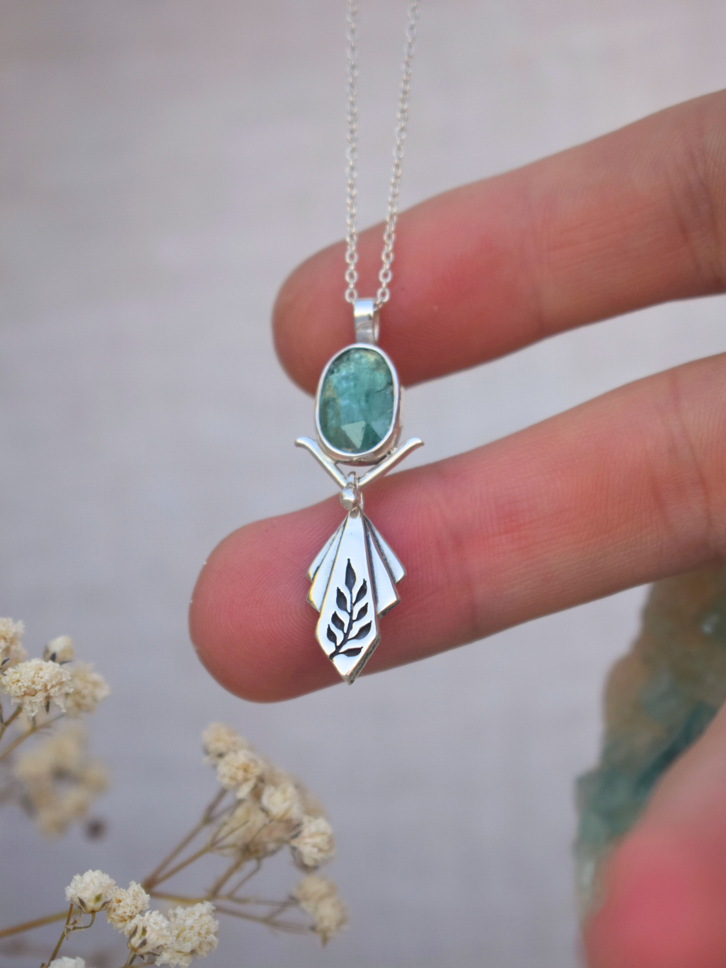 Lyra Necklace - Green Kyanite