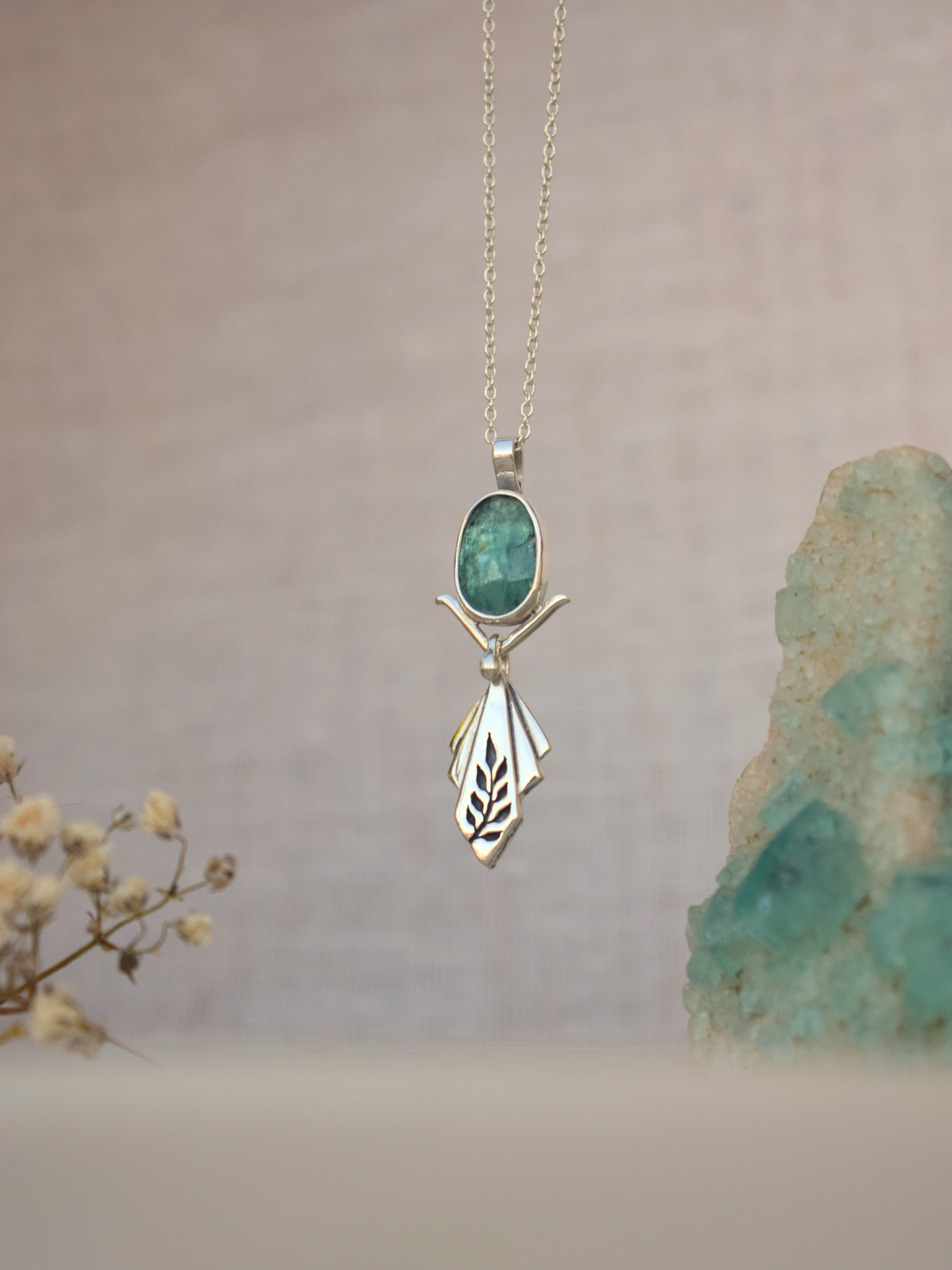 Lyra Necklace - Green Kyanite