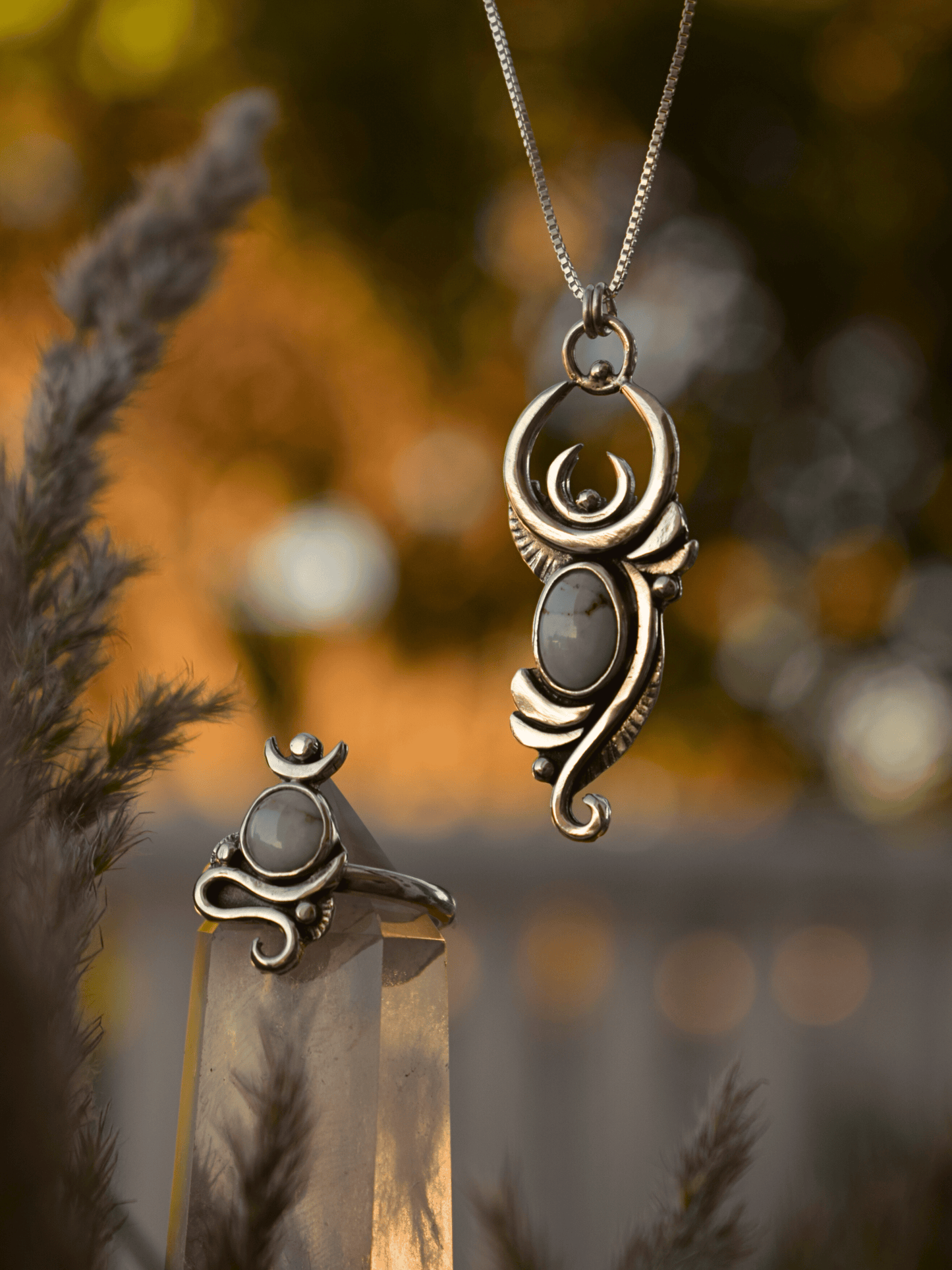 Ivory Spirit - Dry Creek Turquoise and sterling Silver Necklace