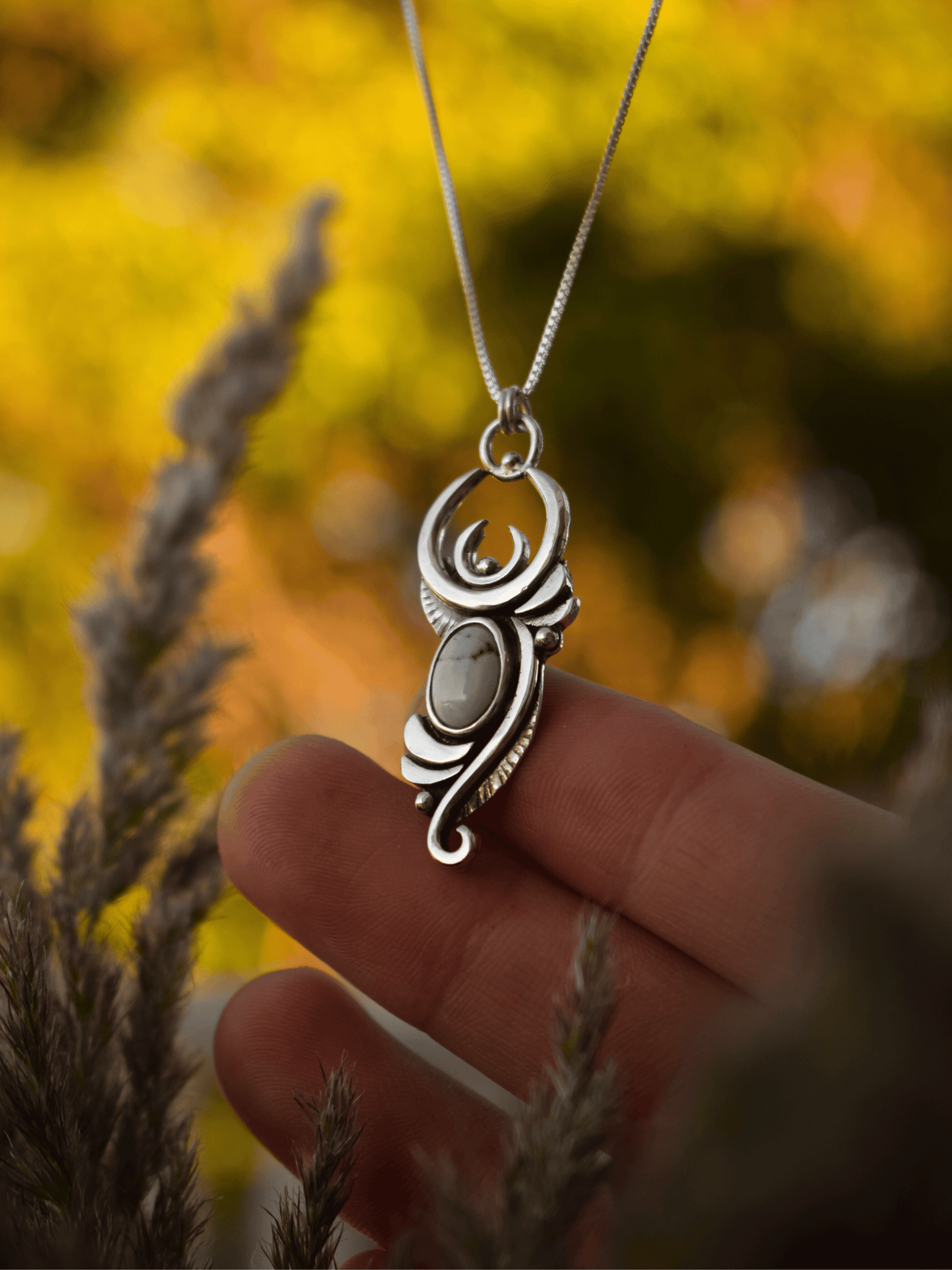 Ivory Spirit - Dry Creek Turquoise and sterling Silver Necklace