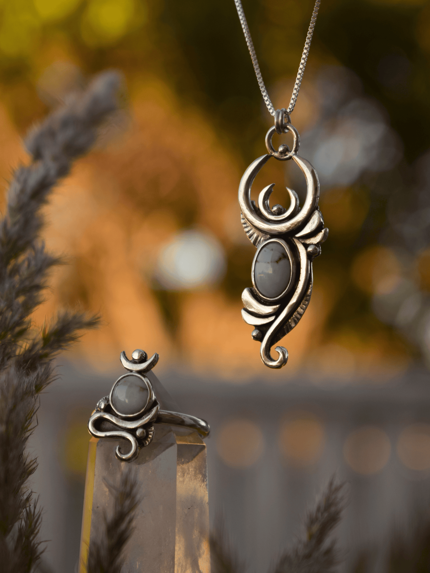 Ivory Spirit - Dry Creek Turquoise and sterling Silver Necklace