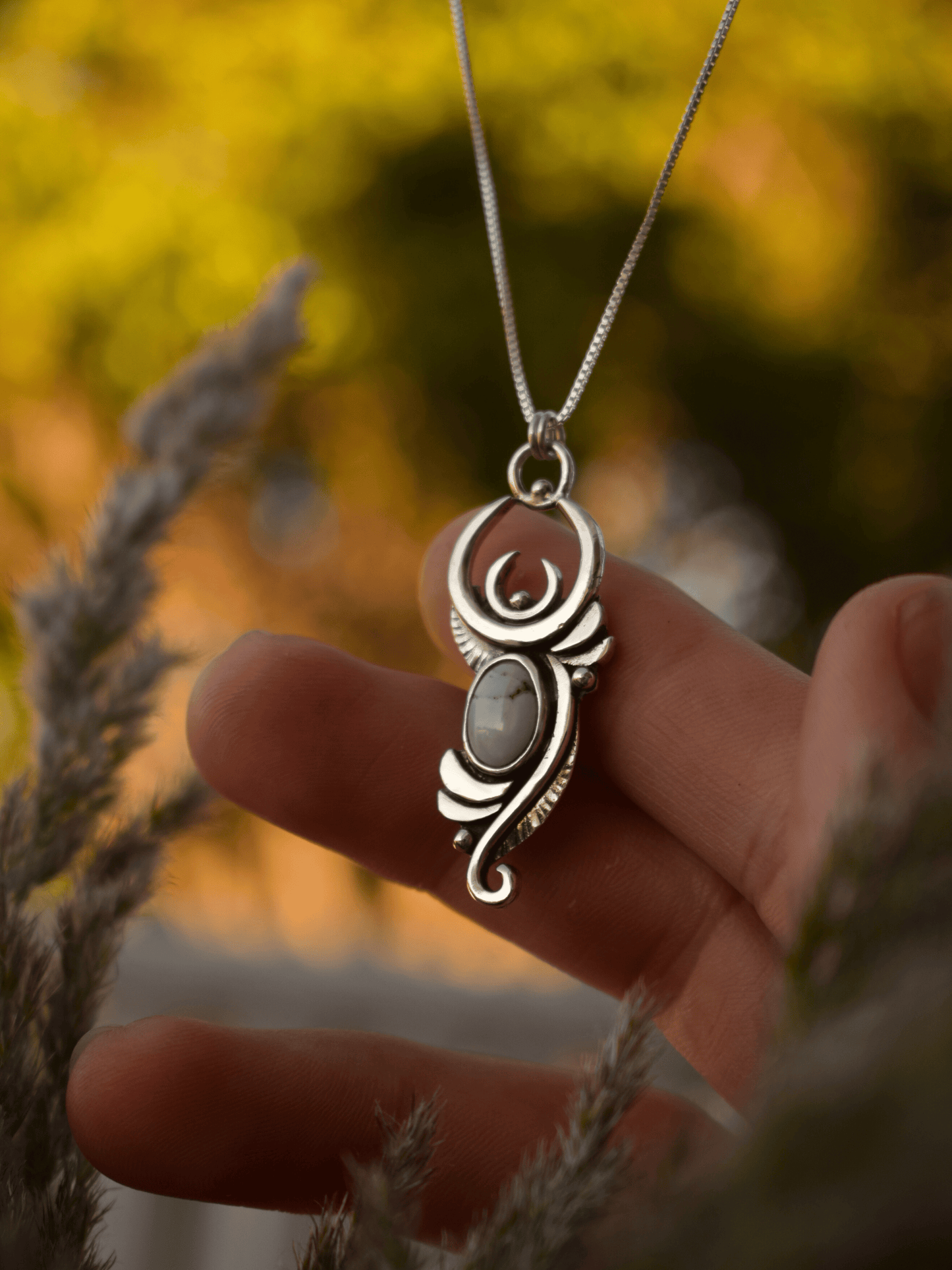 Ivory Spirit - Dry Creek Turquoise and sterling Silver Necklace