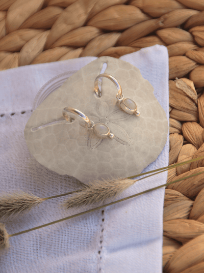 Hoops with Moonstone Charms