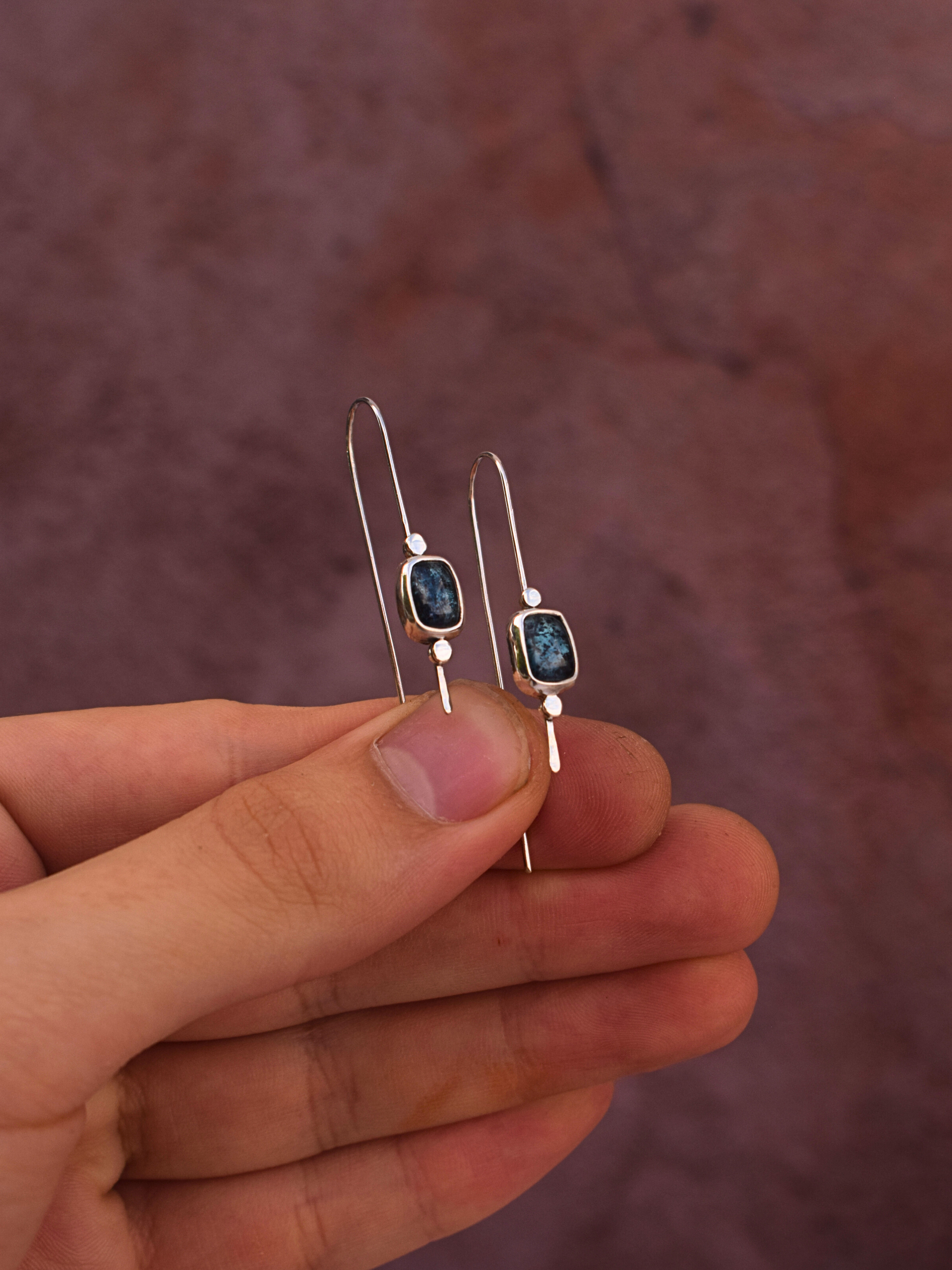 Oracle Drop Earrings - Teal Kyanite