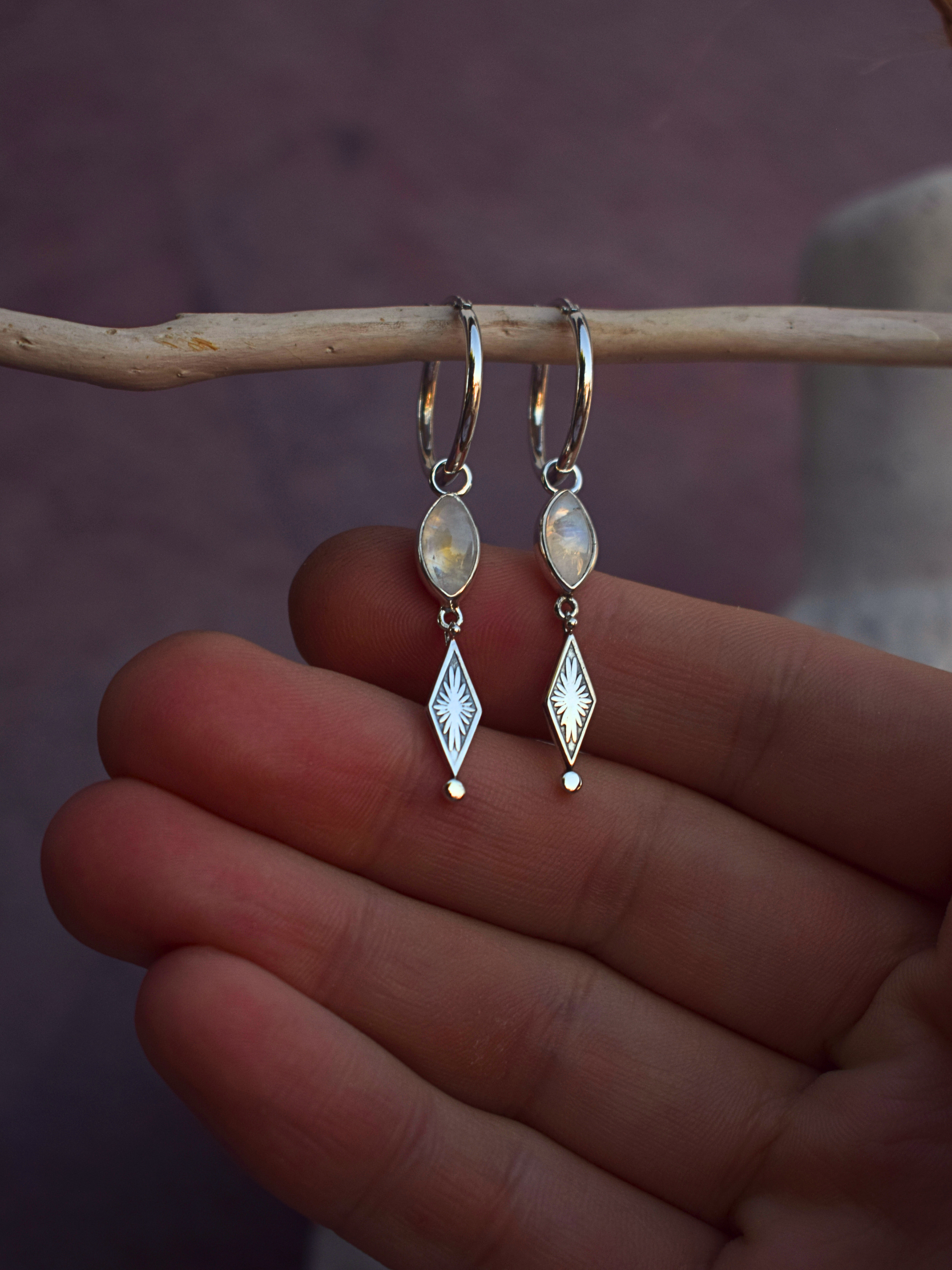 The Witness of Light Earrings — Moonstone