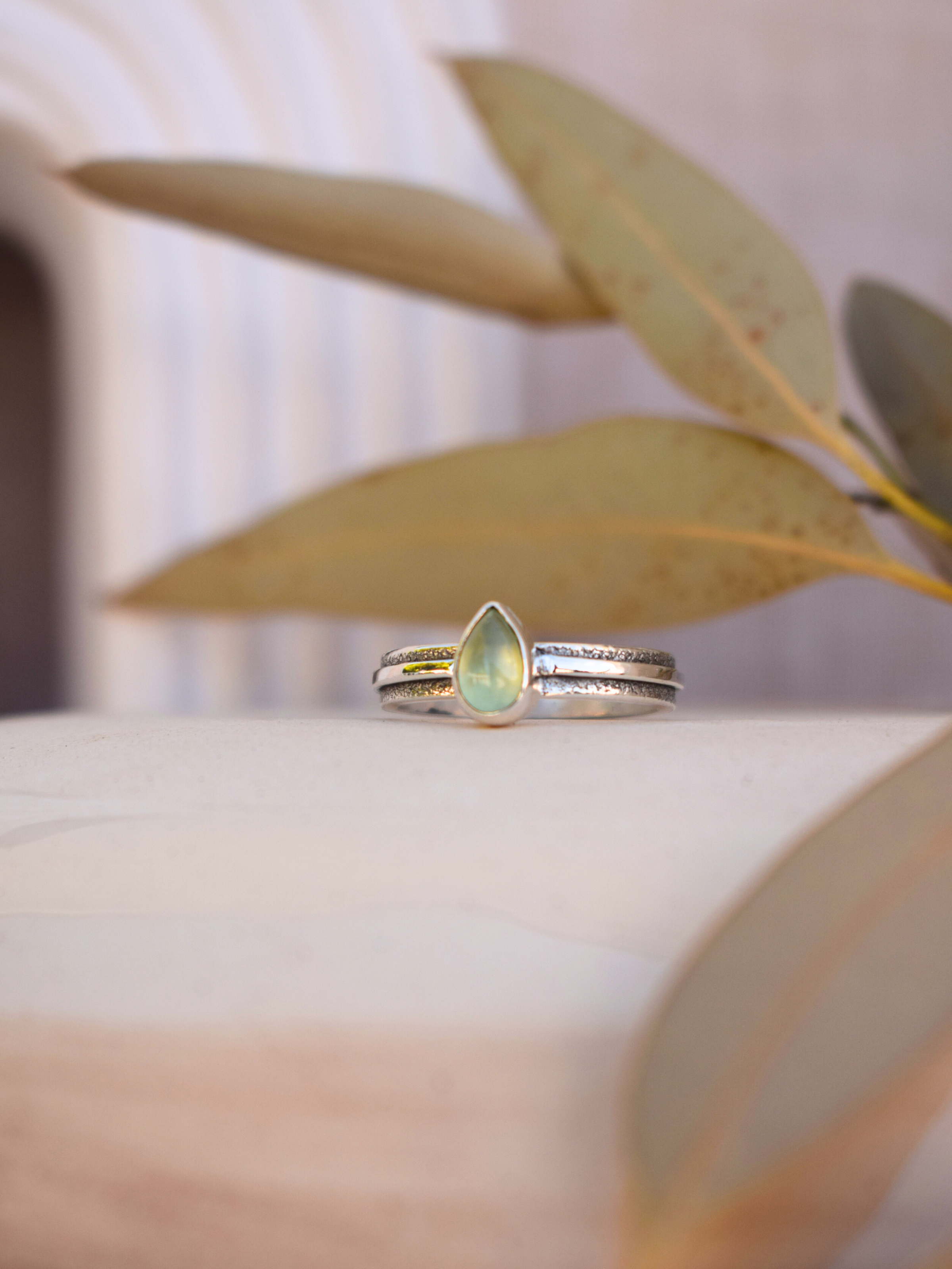 Lira Stone Ring - Prehnite