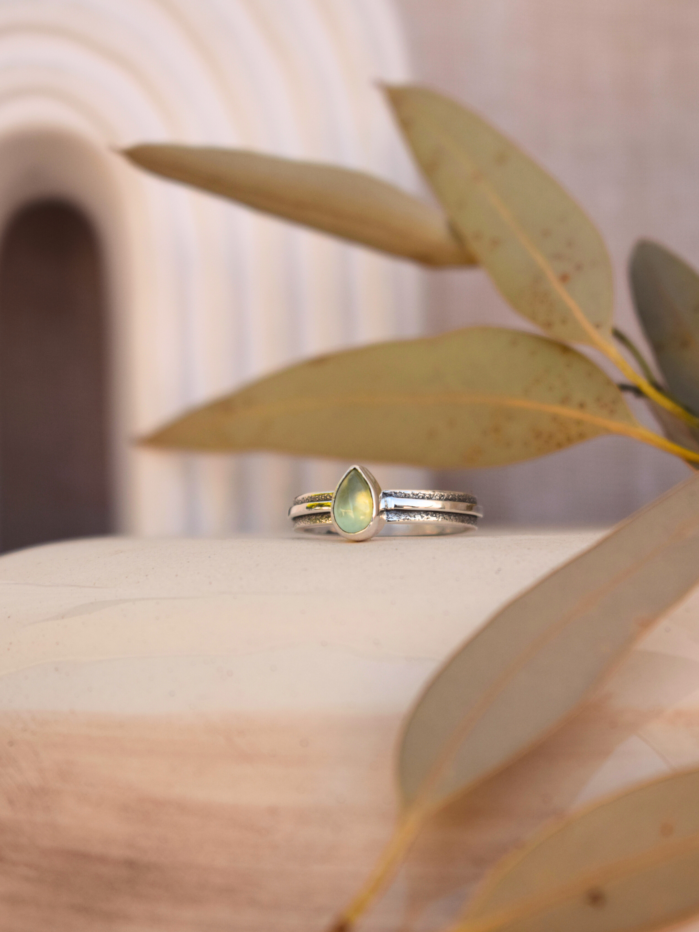 Lira Stone Ring - Prehnite