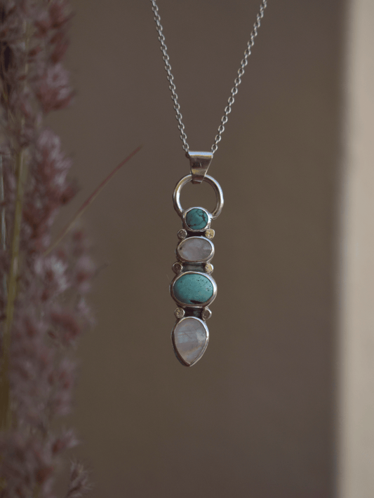 Turquoise and moonstone Pendant