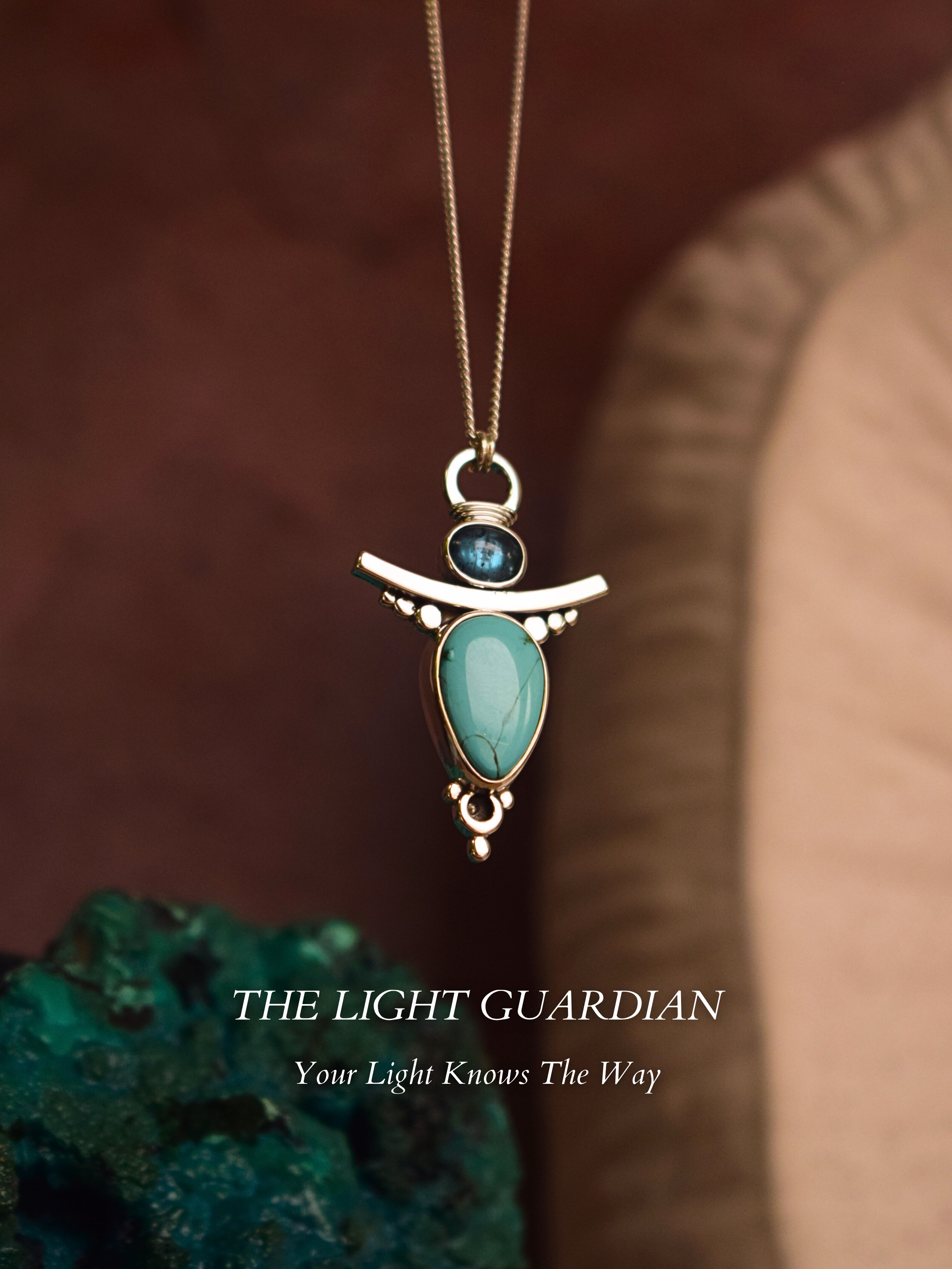 The Light Guardian Necklace - Royston Turquoise and Teal Kyanite