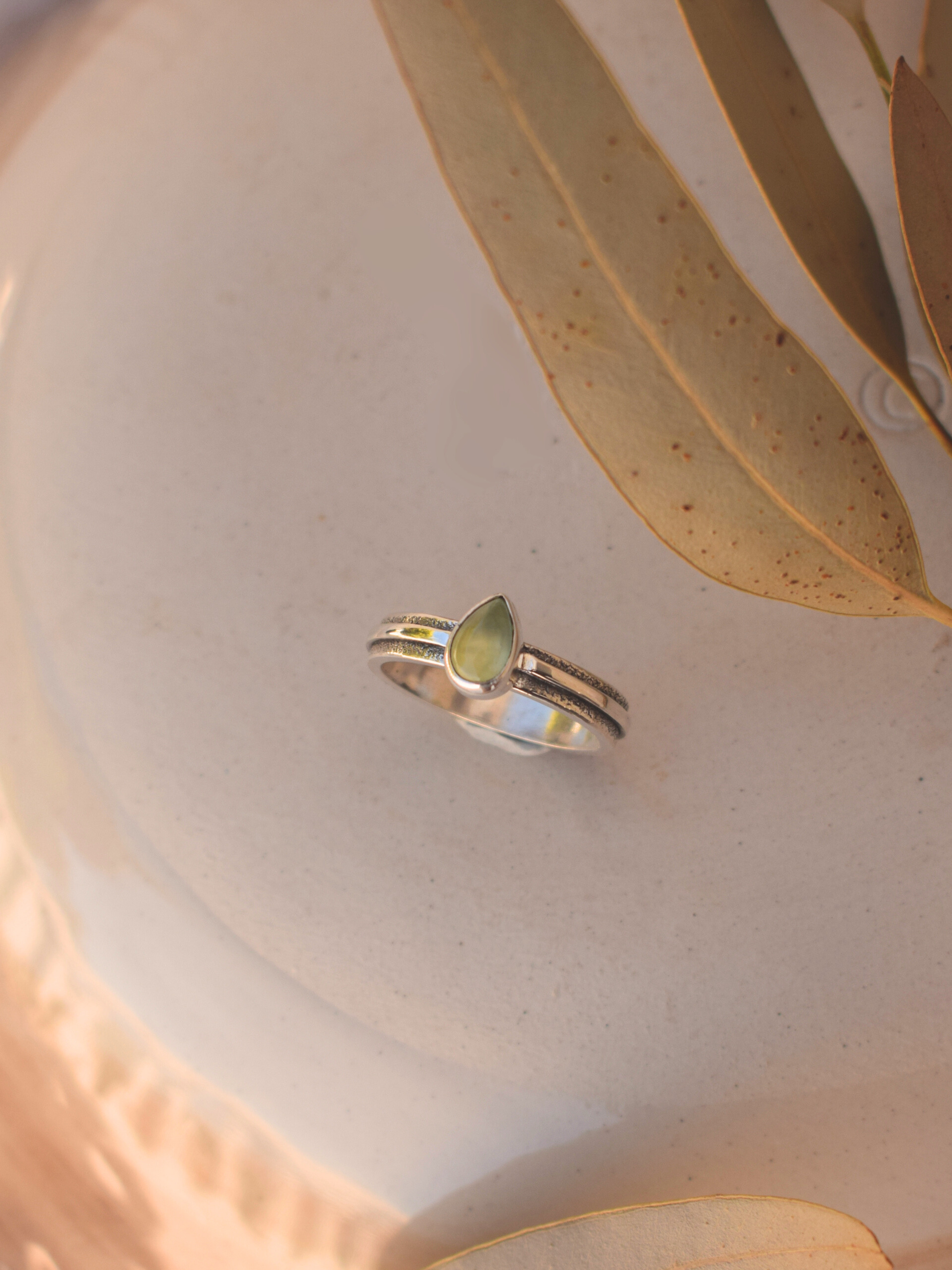 Lira Stone Ring - Prehnite