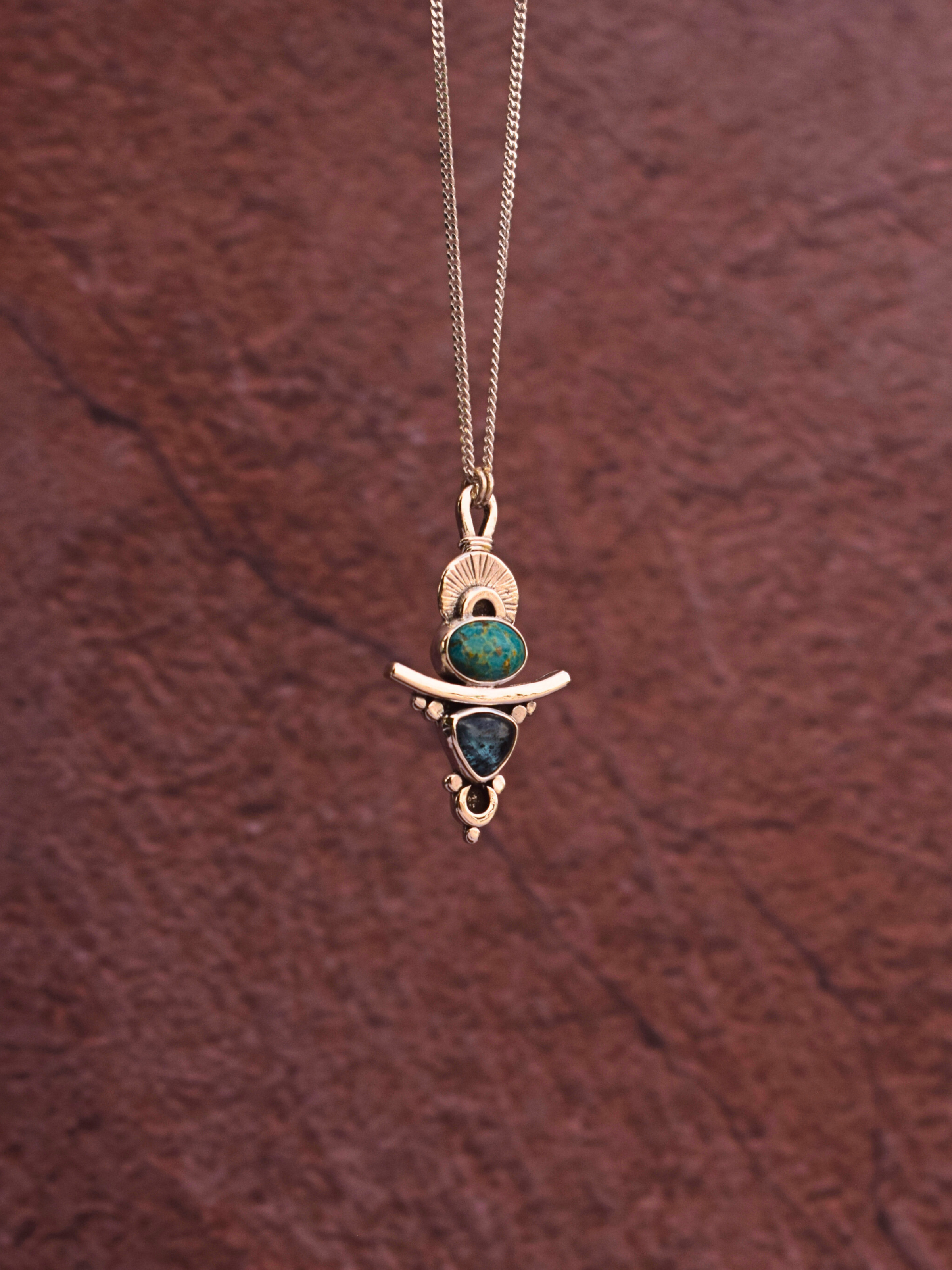 Rising Light Necklace - Turquoise and Kyanite