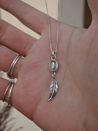 Earth Spirit Neckalce - Mint Kyanite and sterling silver