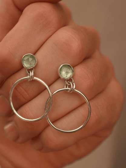 Gaia Hoops - Mint Kyanite Sterling Silver