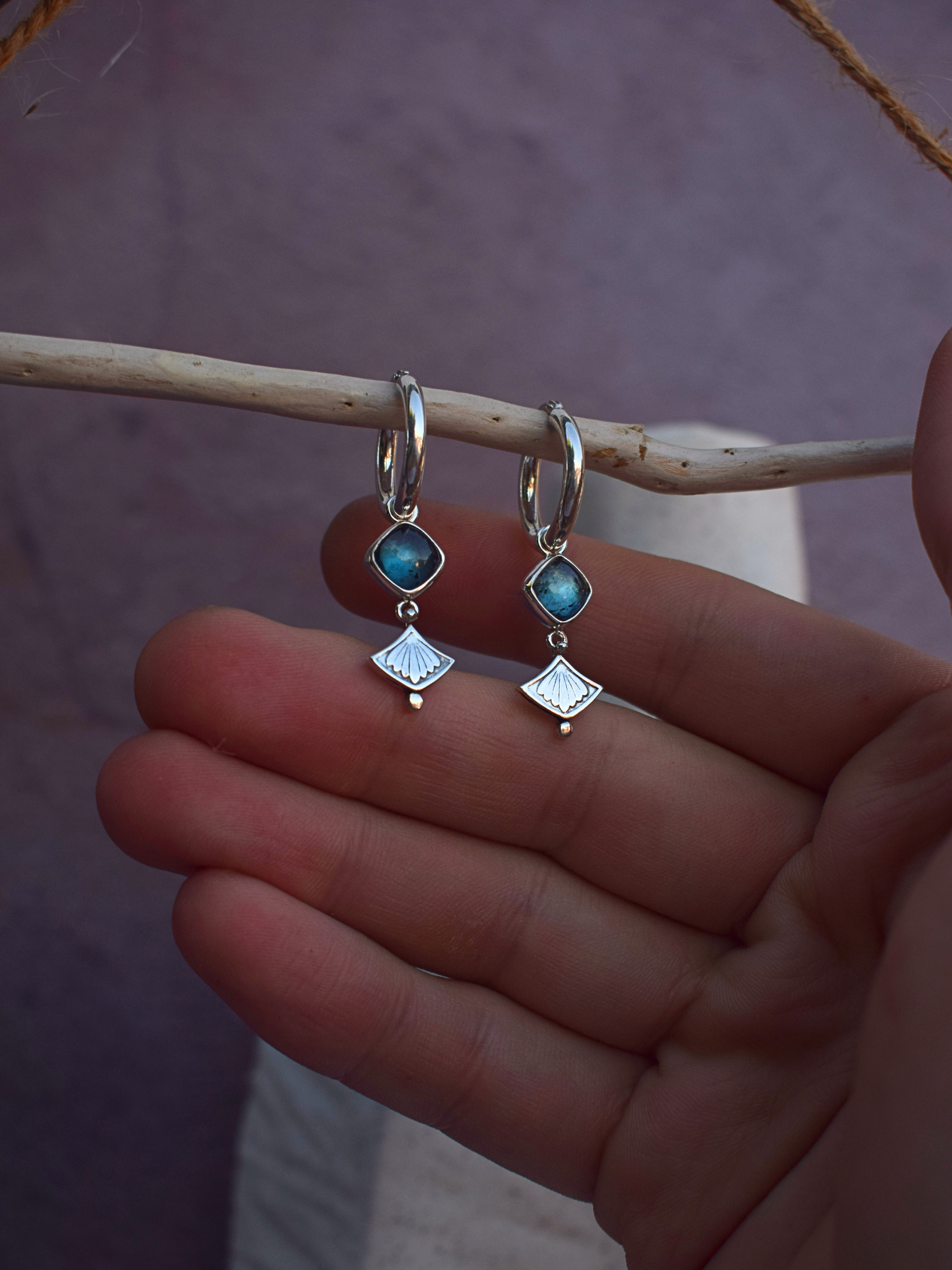 The True North Earrings — Teal Kyanite