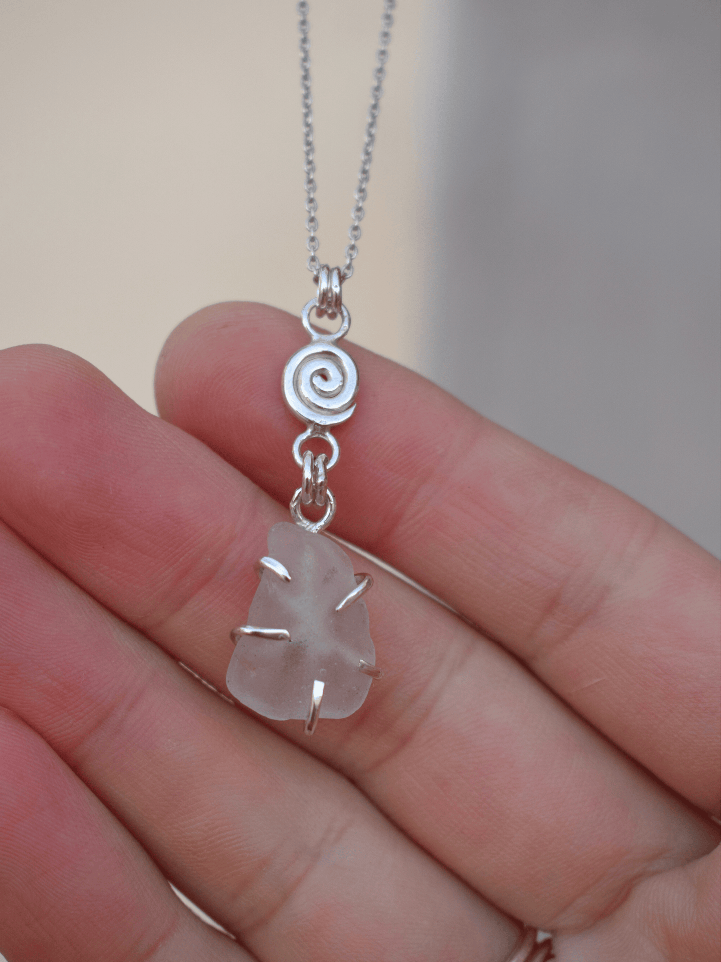 Spiral Pendant - Sea Glass