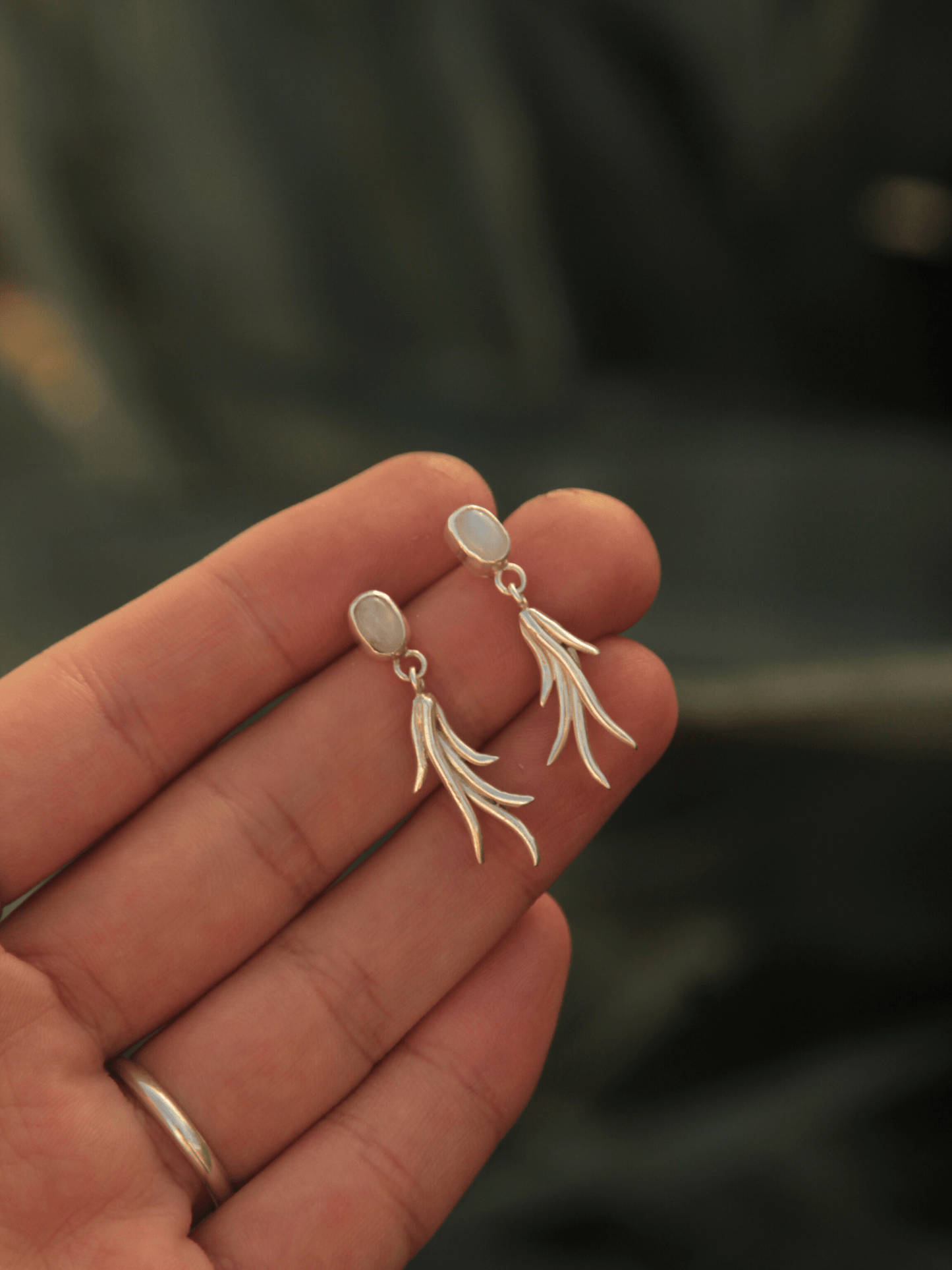 Moonstone Studs