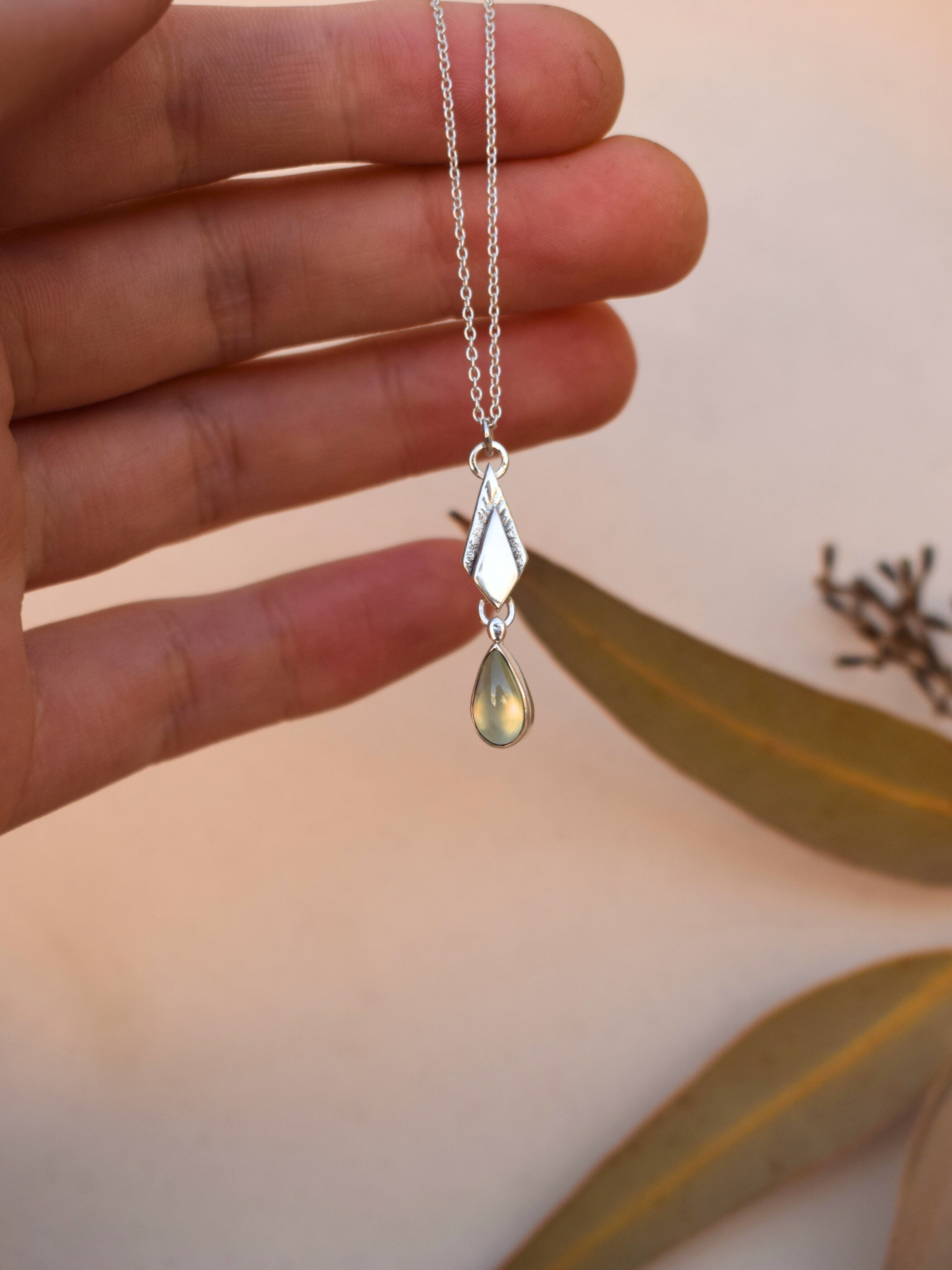 Gracefall Necklace - Prehnite