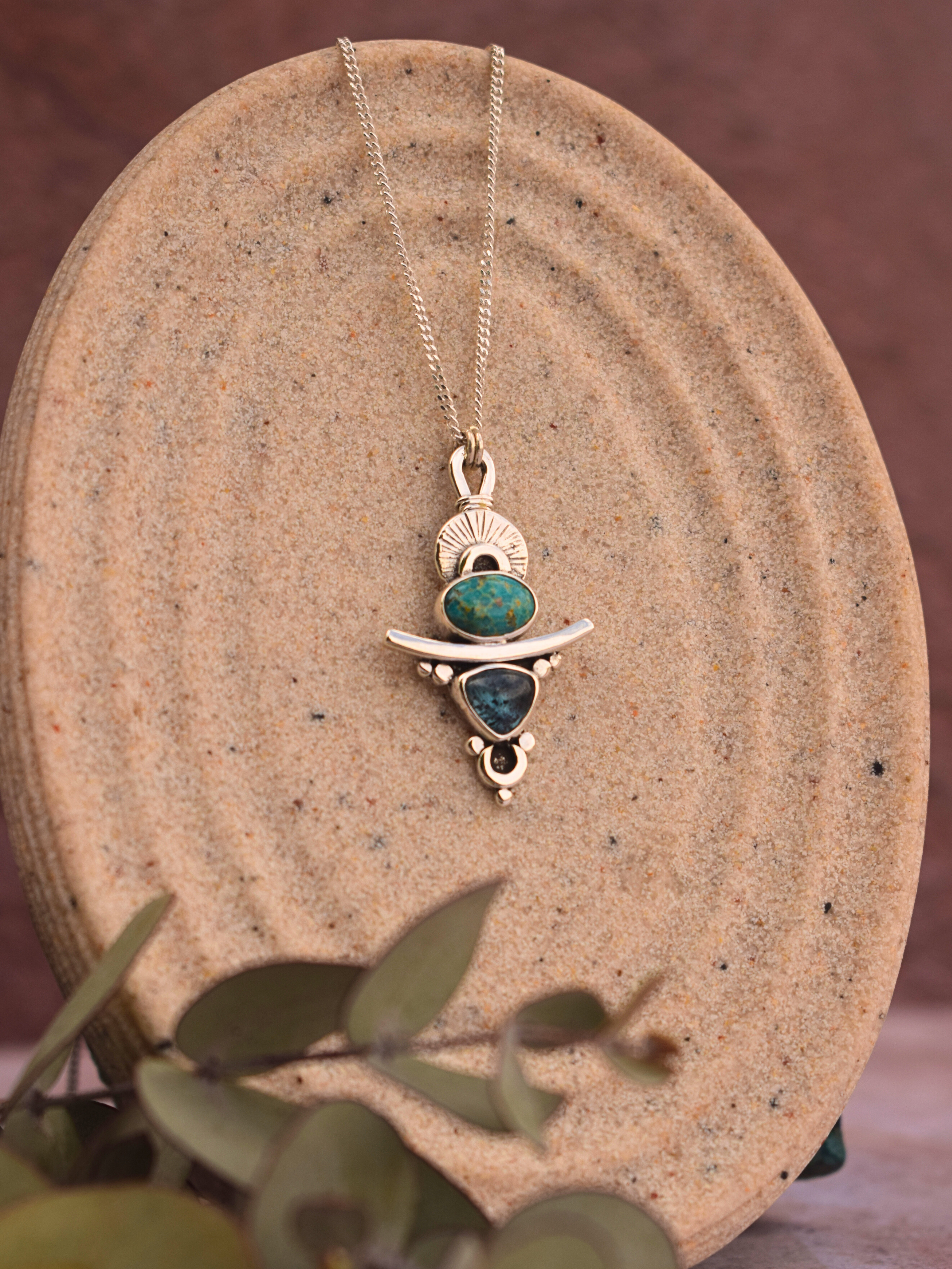 Rising Light Necklace - Turquoise and Kyanite