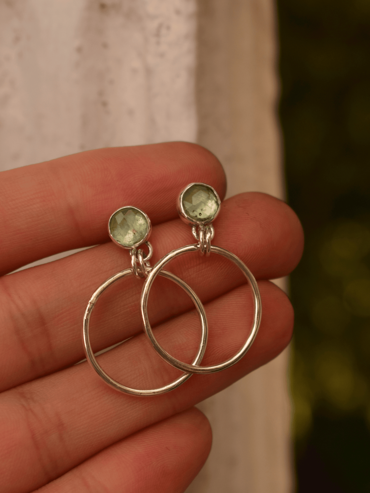 Gaia Hoops - Mint Kyanite Sterling Silver