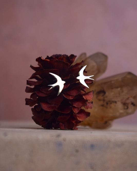 Swallow Studs | Sterling Silver