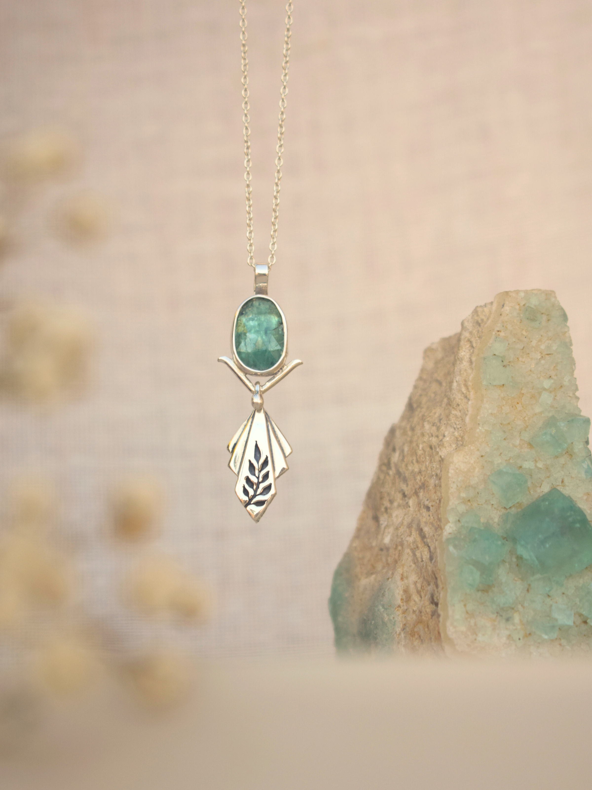 Lyra Necklace - Green Kyanite