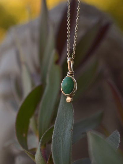 Lunar Drop 1 - Sterling Silver Turquoise Pendant