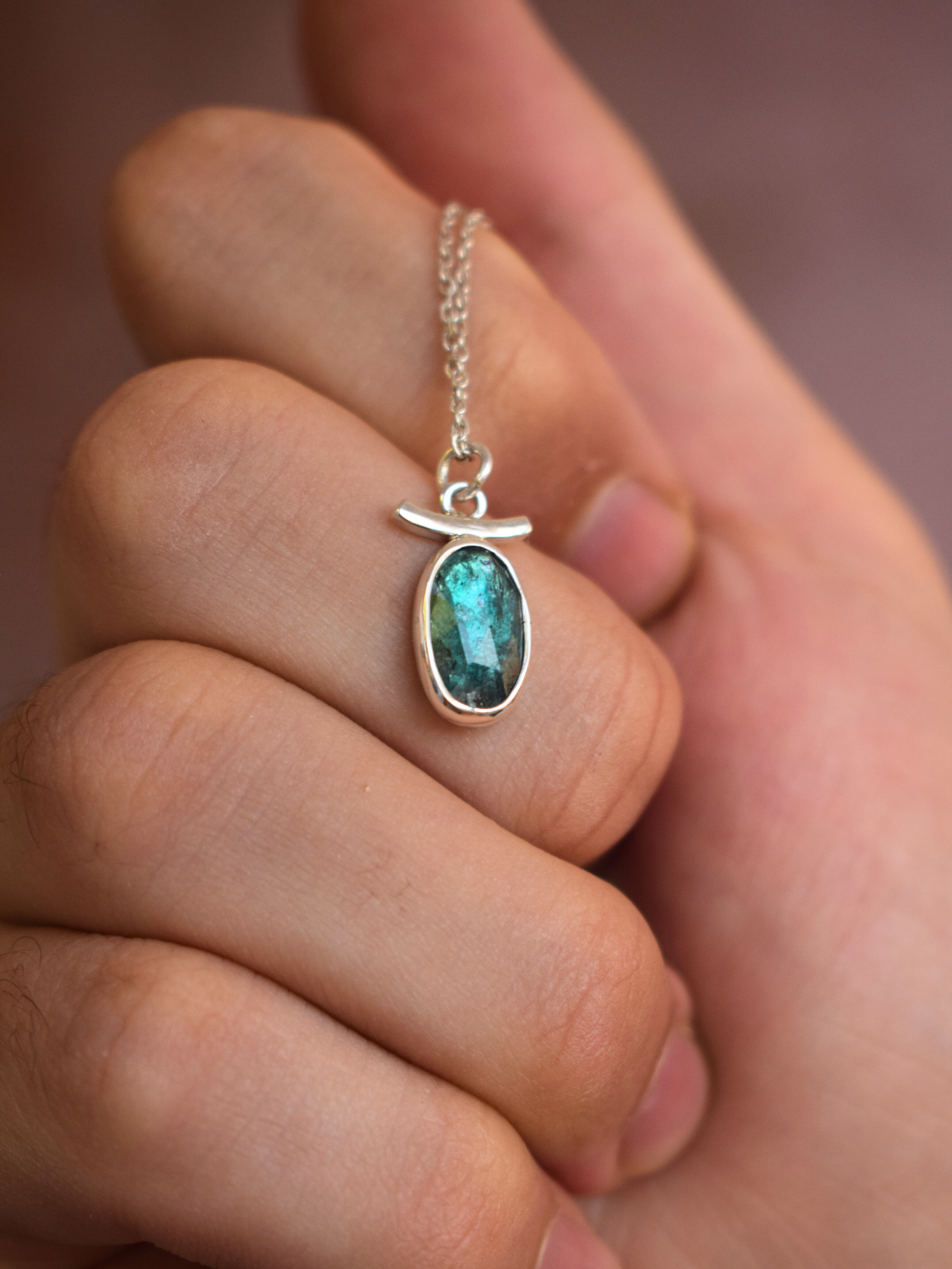 Haven Necklace I  - Emerald Green Kyanite