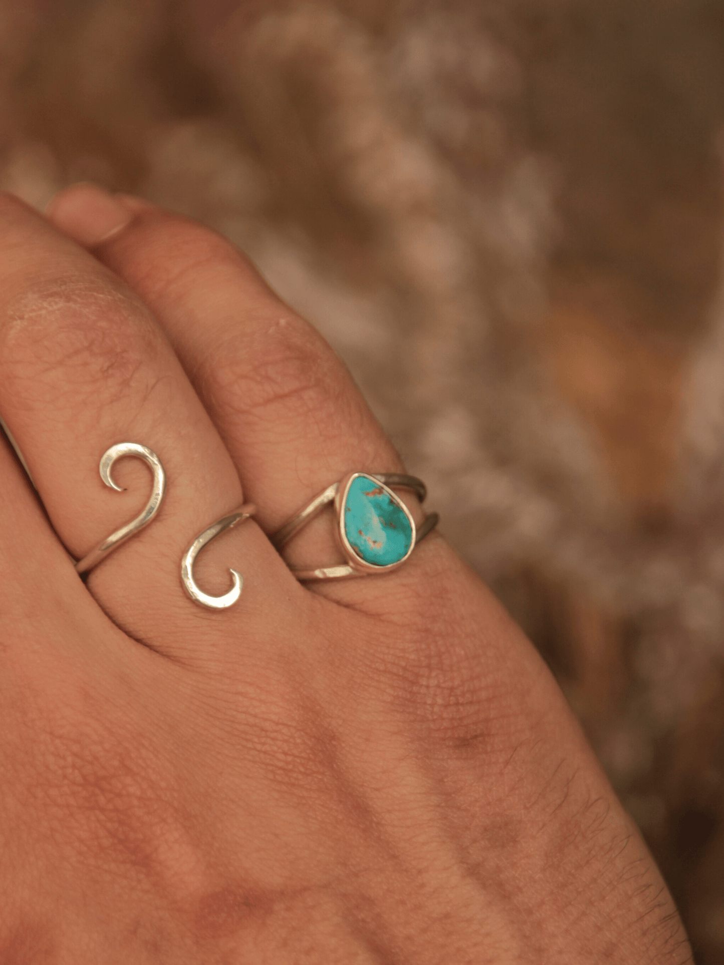 Double Banded Turquoise Ring