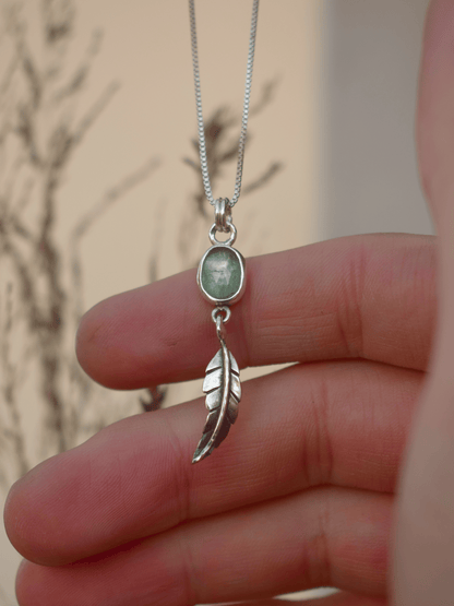 Earth Spirit Neckalce - Mint Kyanite and sterling silver