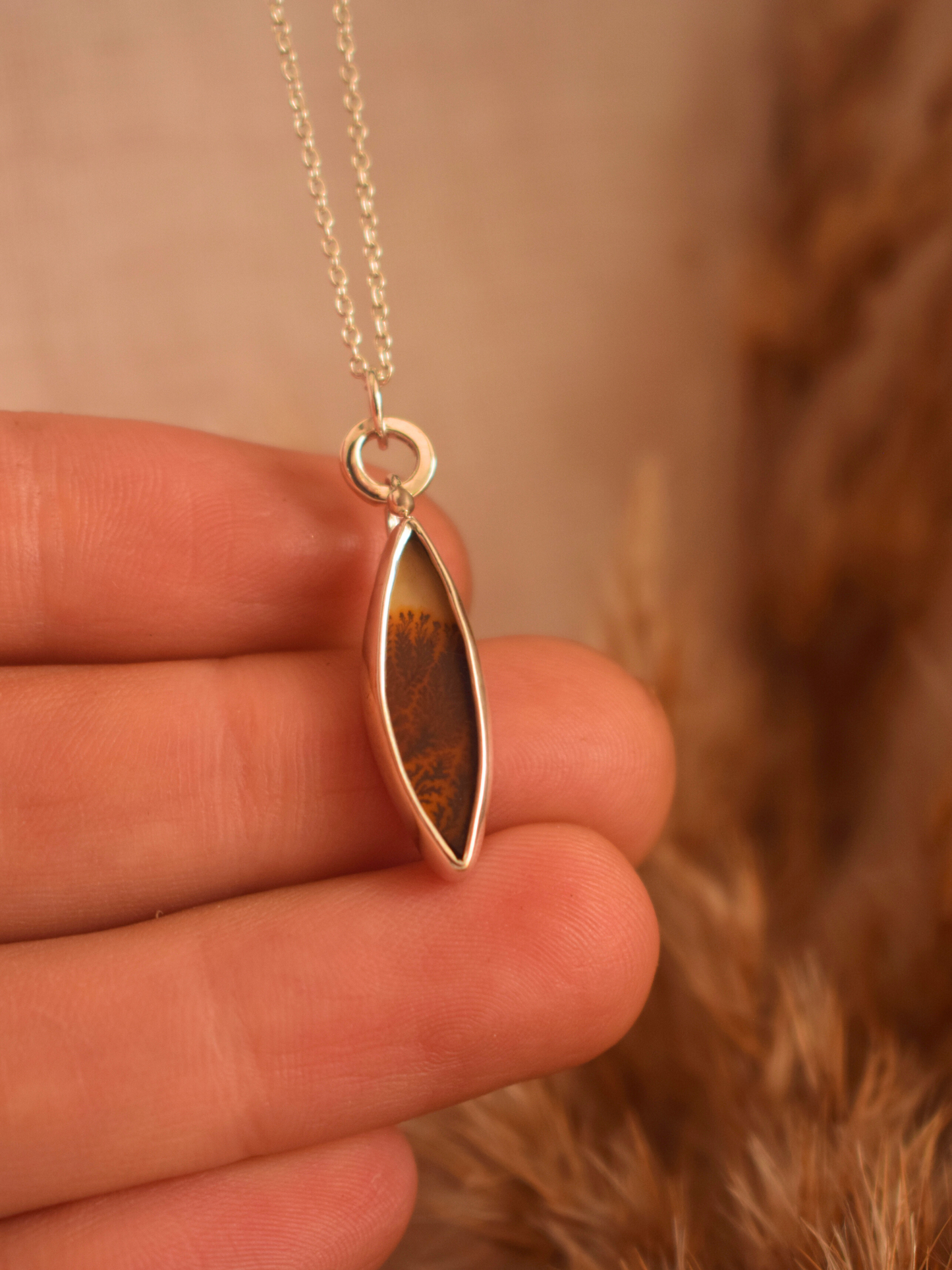 Sol Seed Necklace - Dendritic Agate 3