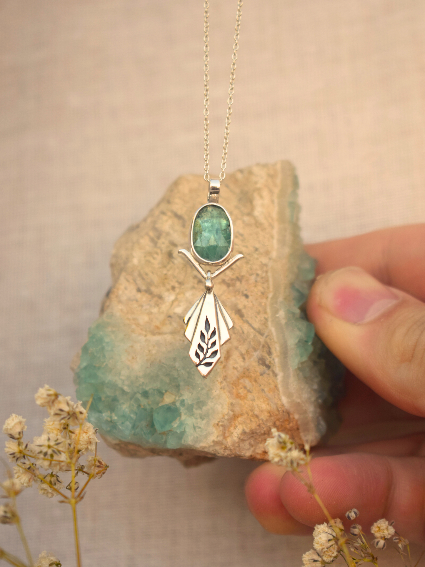 Lyra Necklace - Green Kyanite