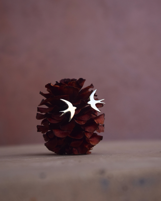 Swallow Studs | Sterling Silver