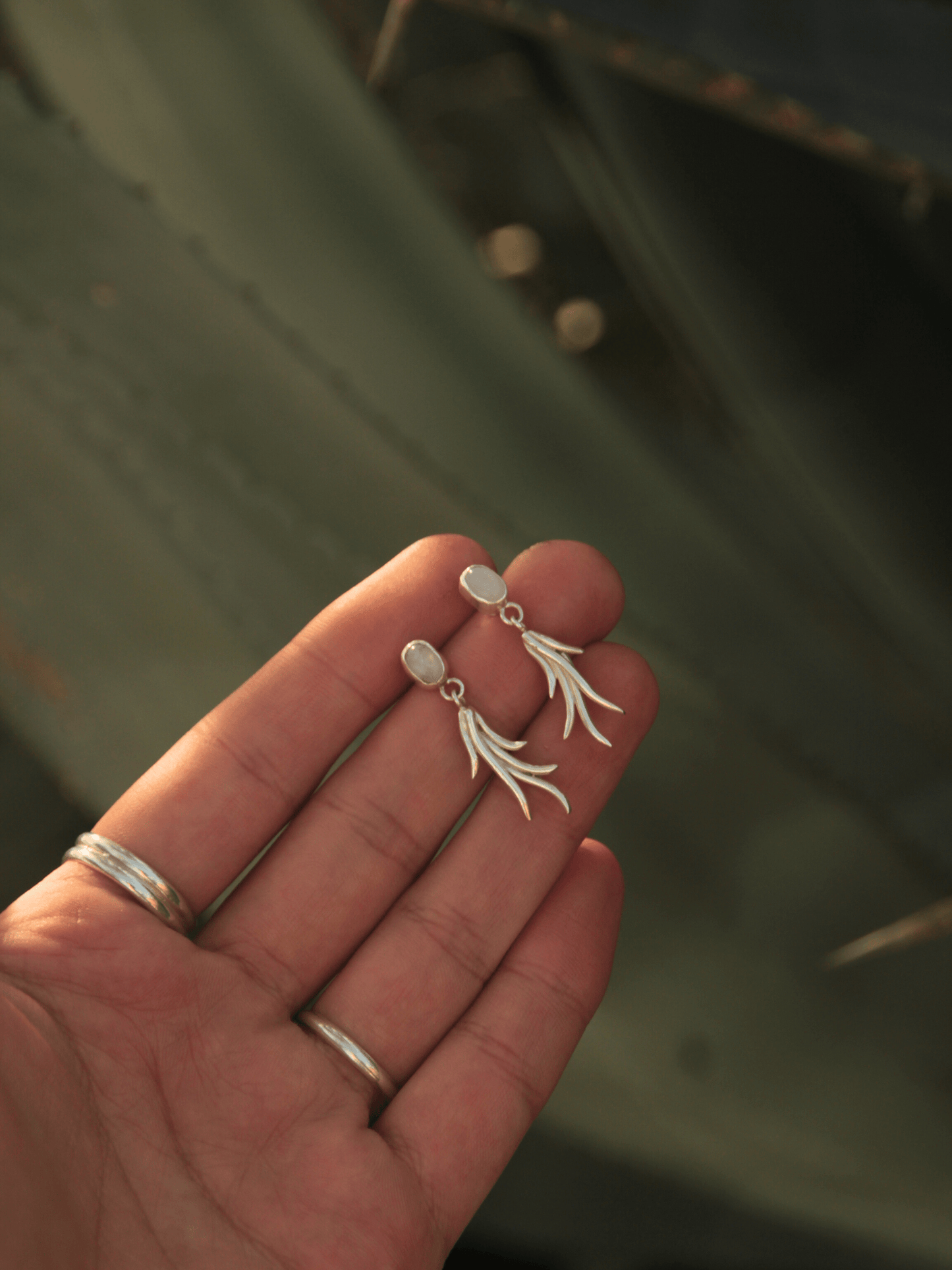 Moonstone Studs