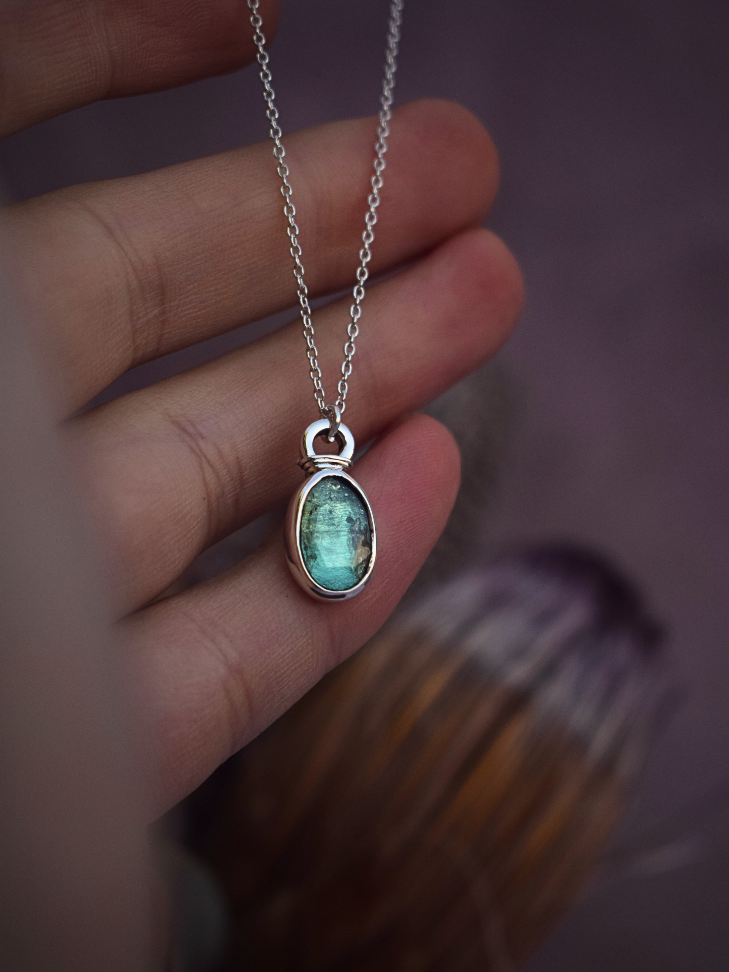 Vessel Necklace | Emerald Green Kyanite