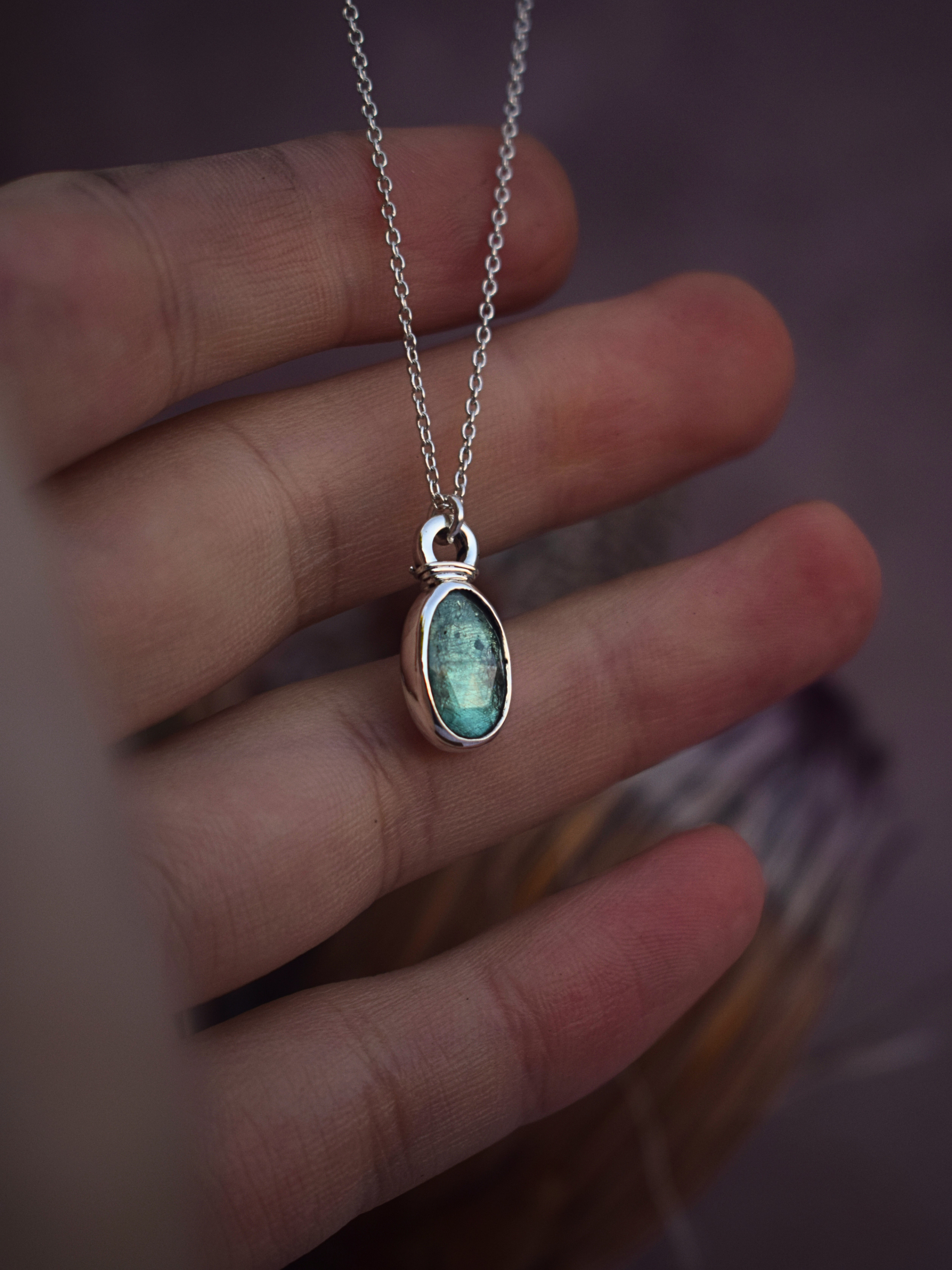 Vessel Necklace | Emerald Green Kyanite