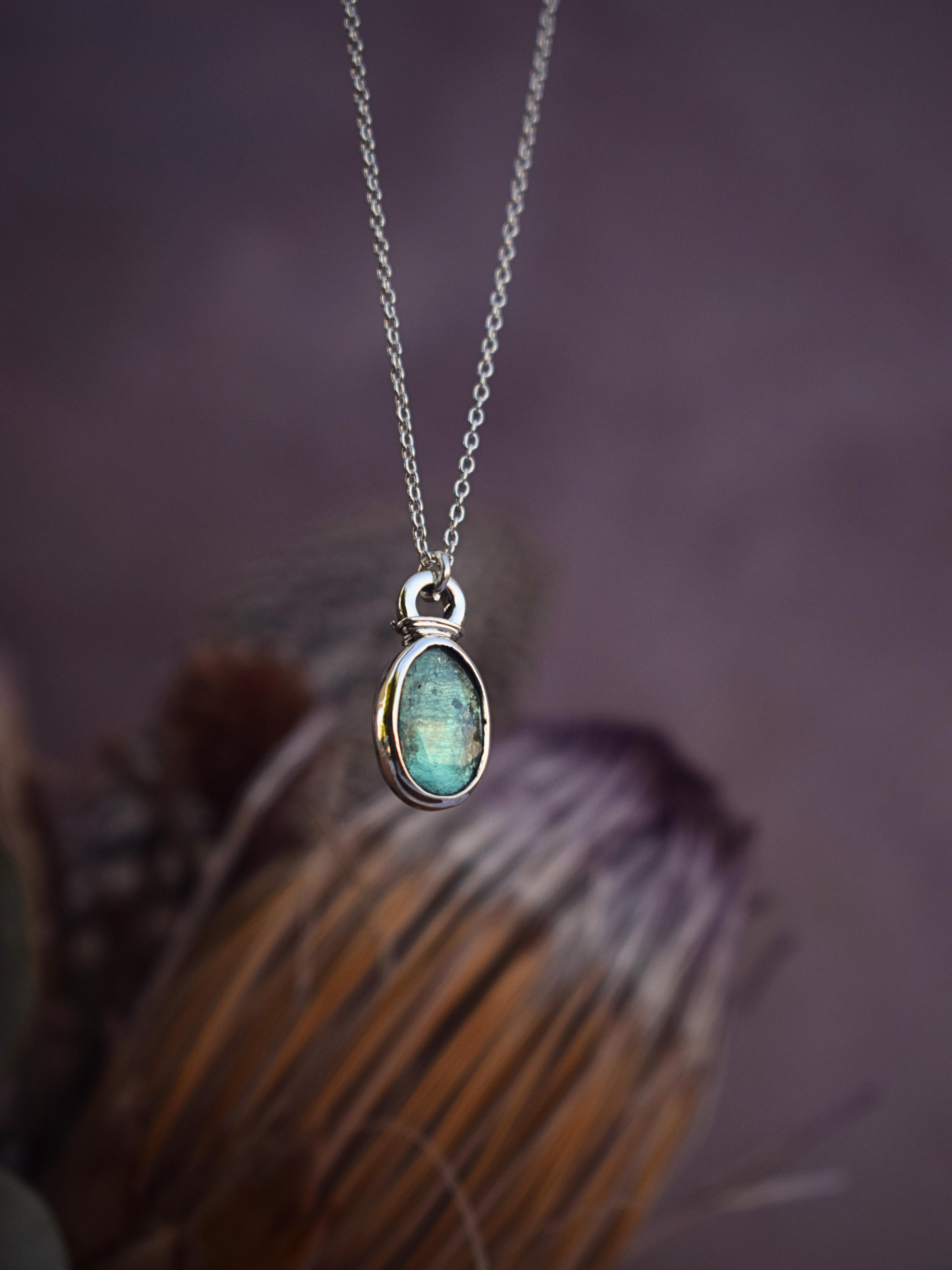Vessel Necklace | Emerald Green Kyanite
