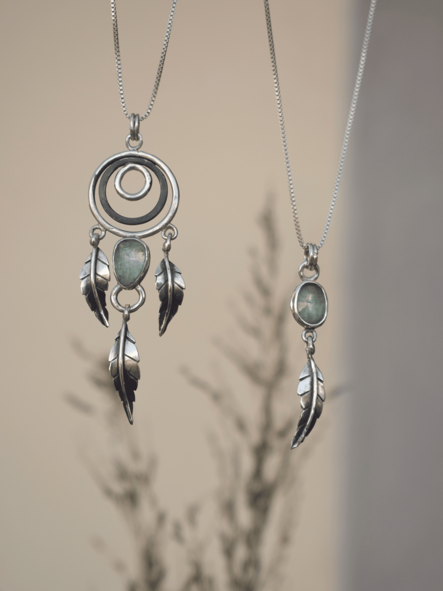 Earth Spirit Neckalce - Mint Kyanite and sterling silver