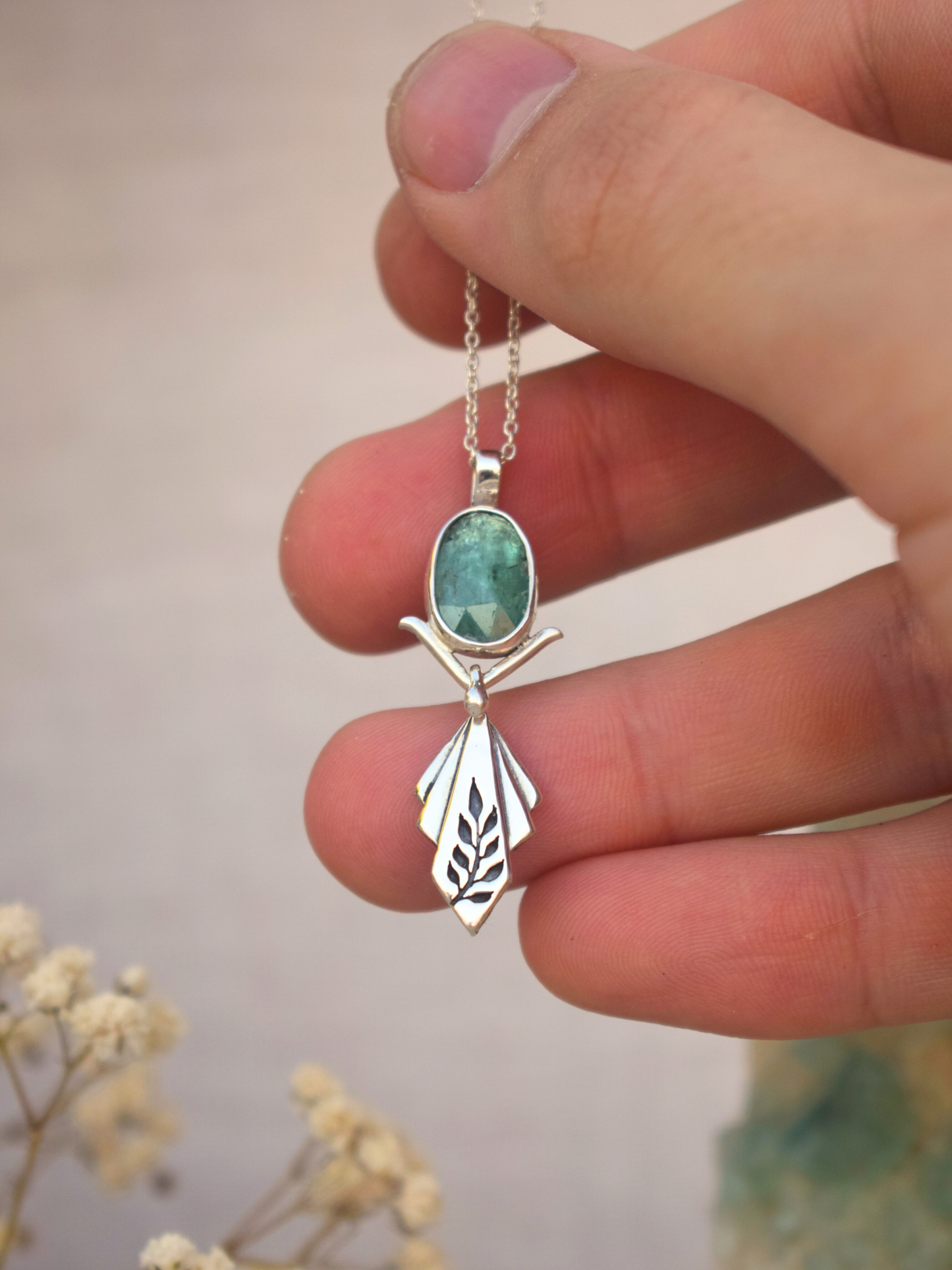 Lyra Necklace - Green Kyanite