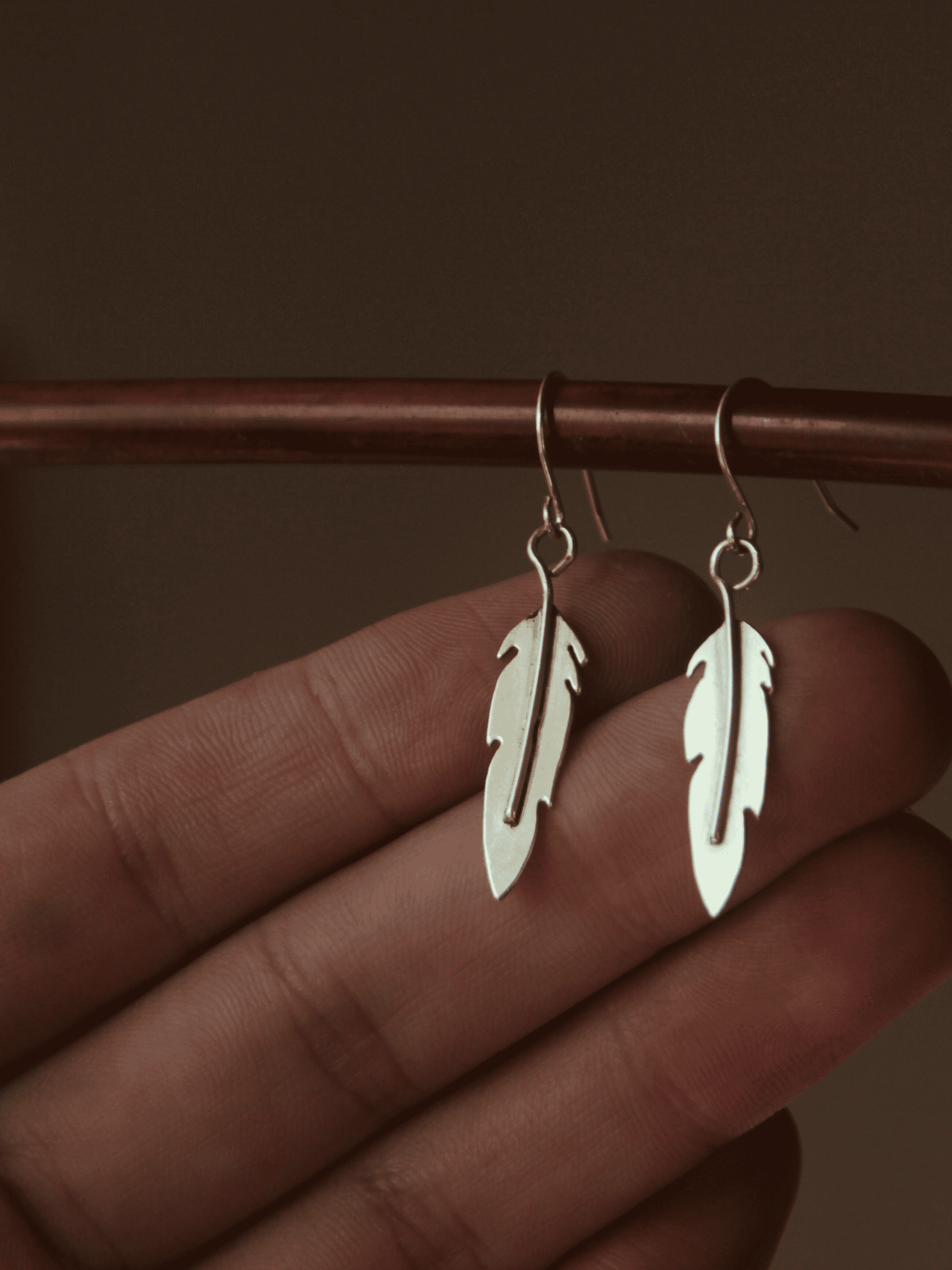 Silver Feather Earrings My Store 