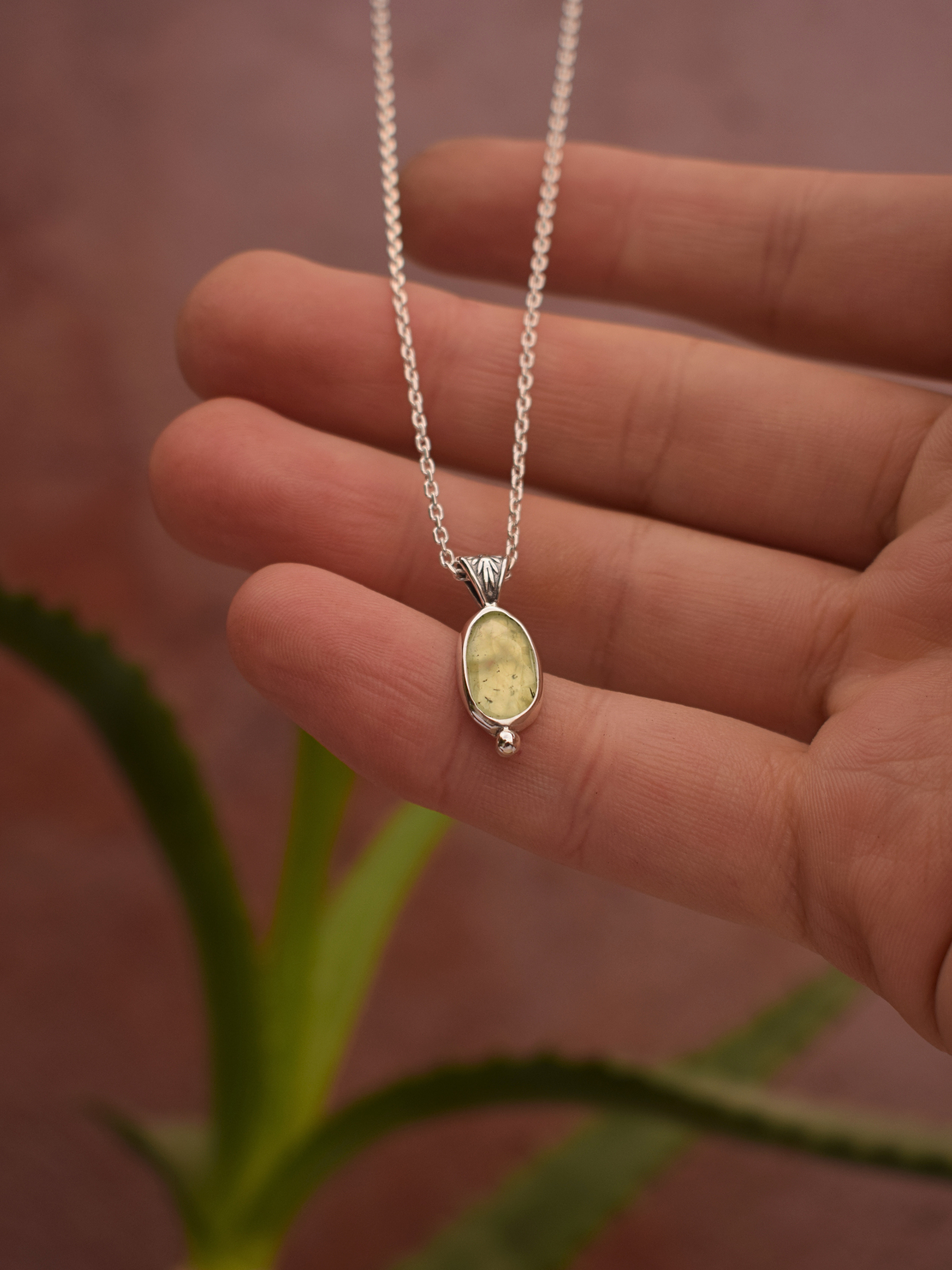 Sage Pendant - Prehnite