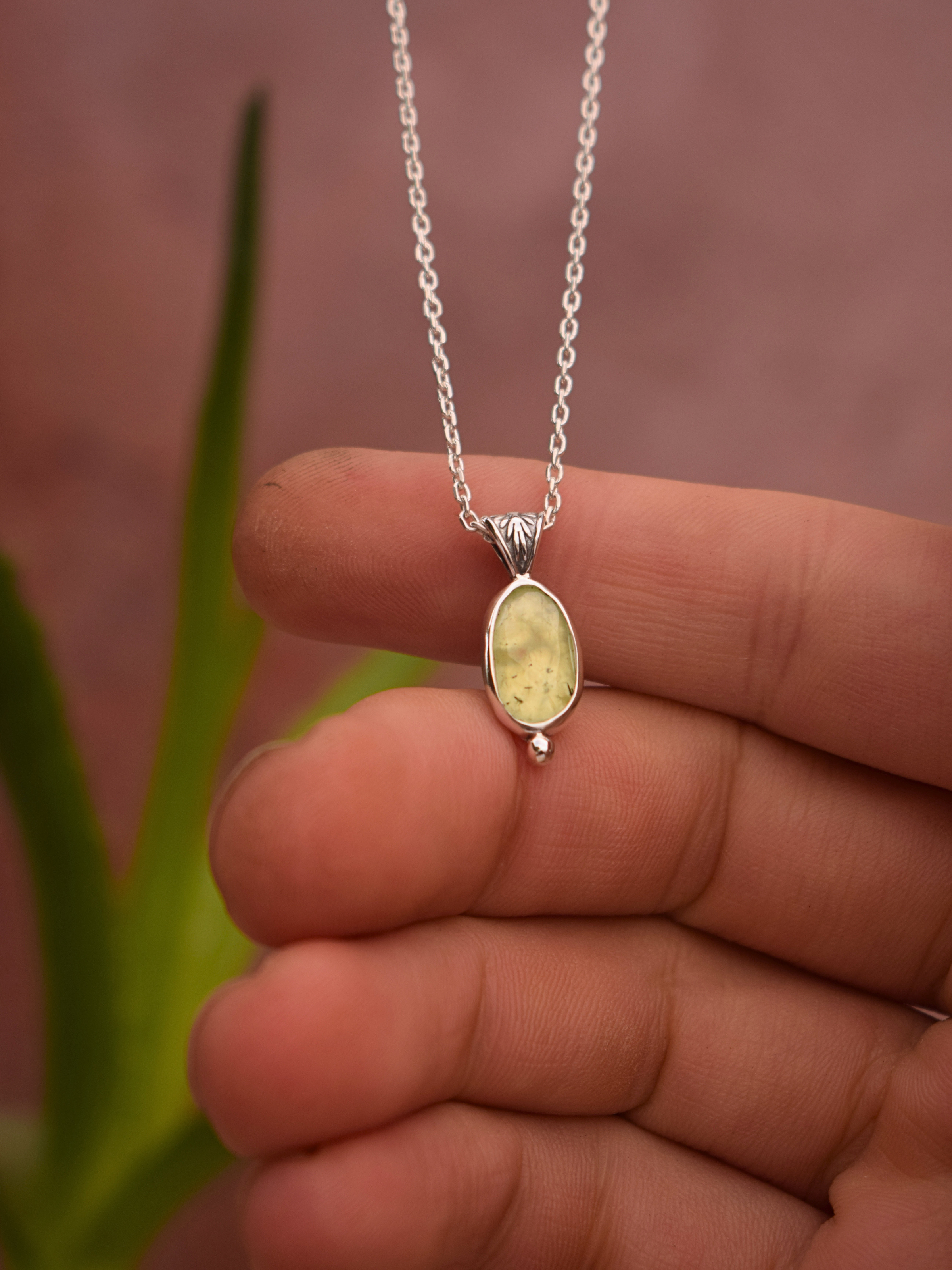 Sage Pendant - Prehnite