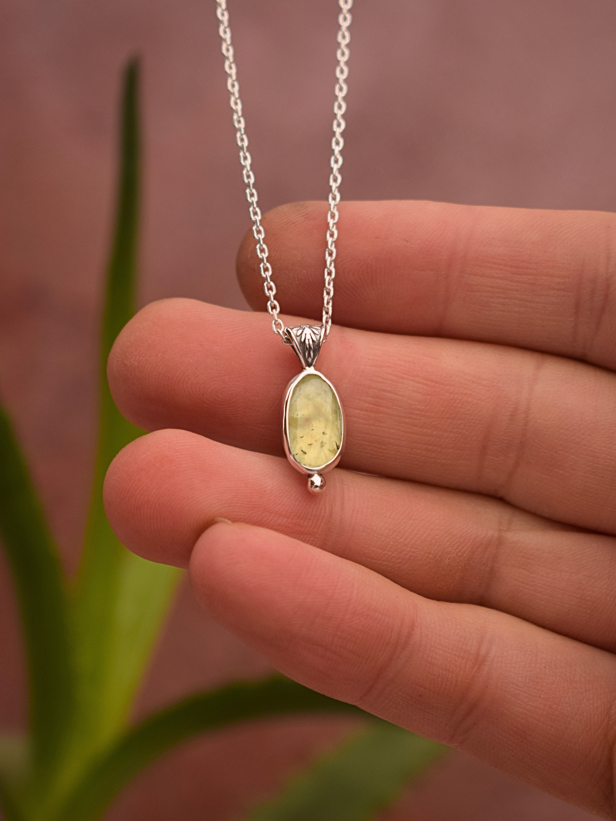 Sage Pendant - Prehnite