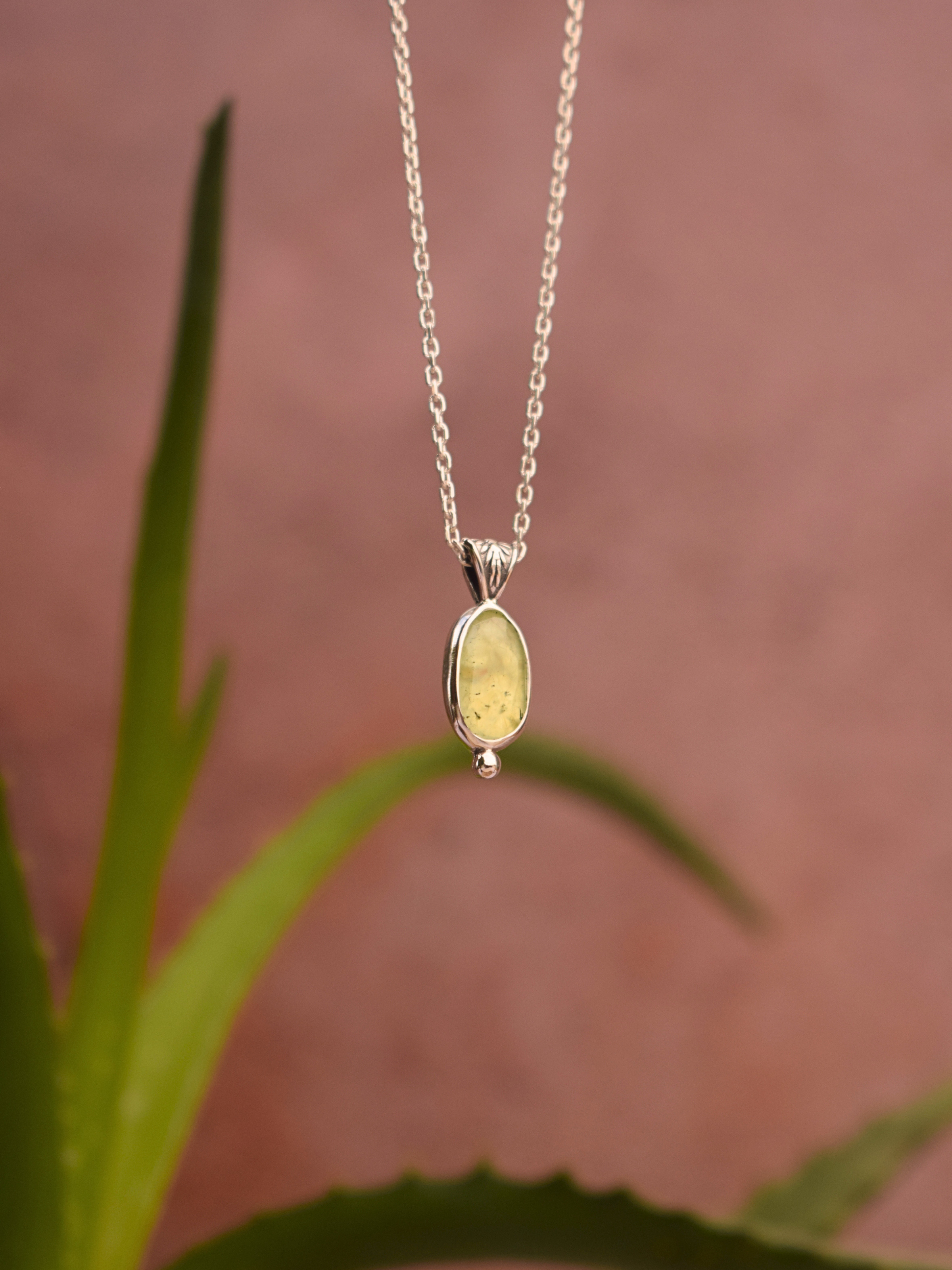 Sage Pendant - Prehnite