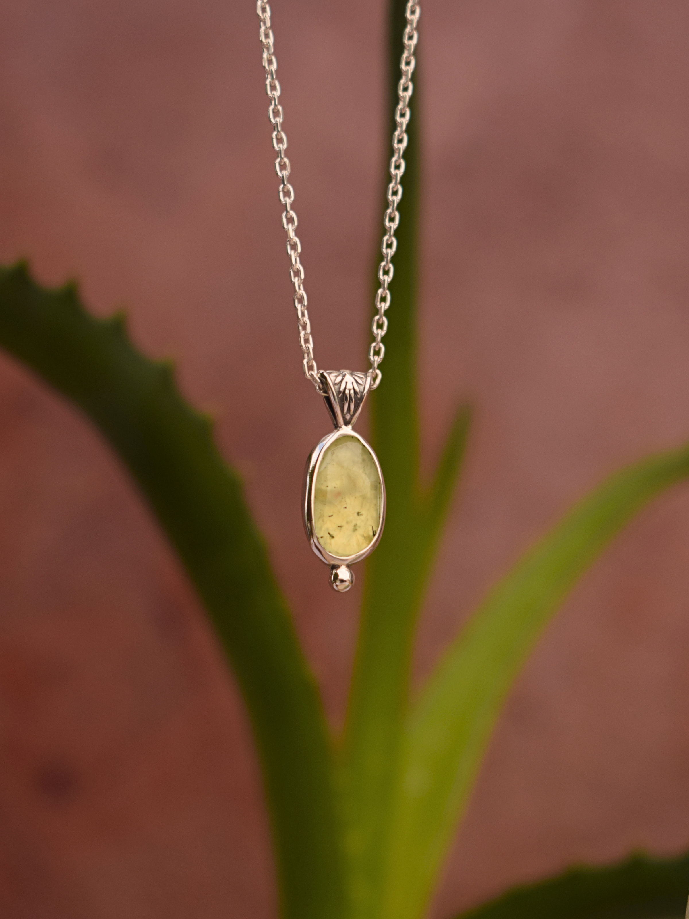 Sage Pendant - Prehnite