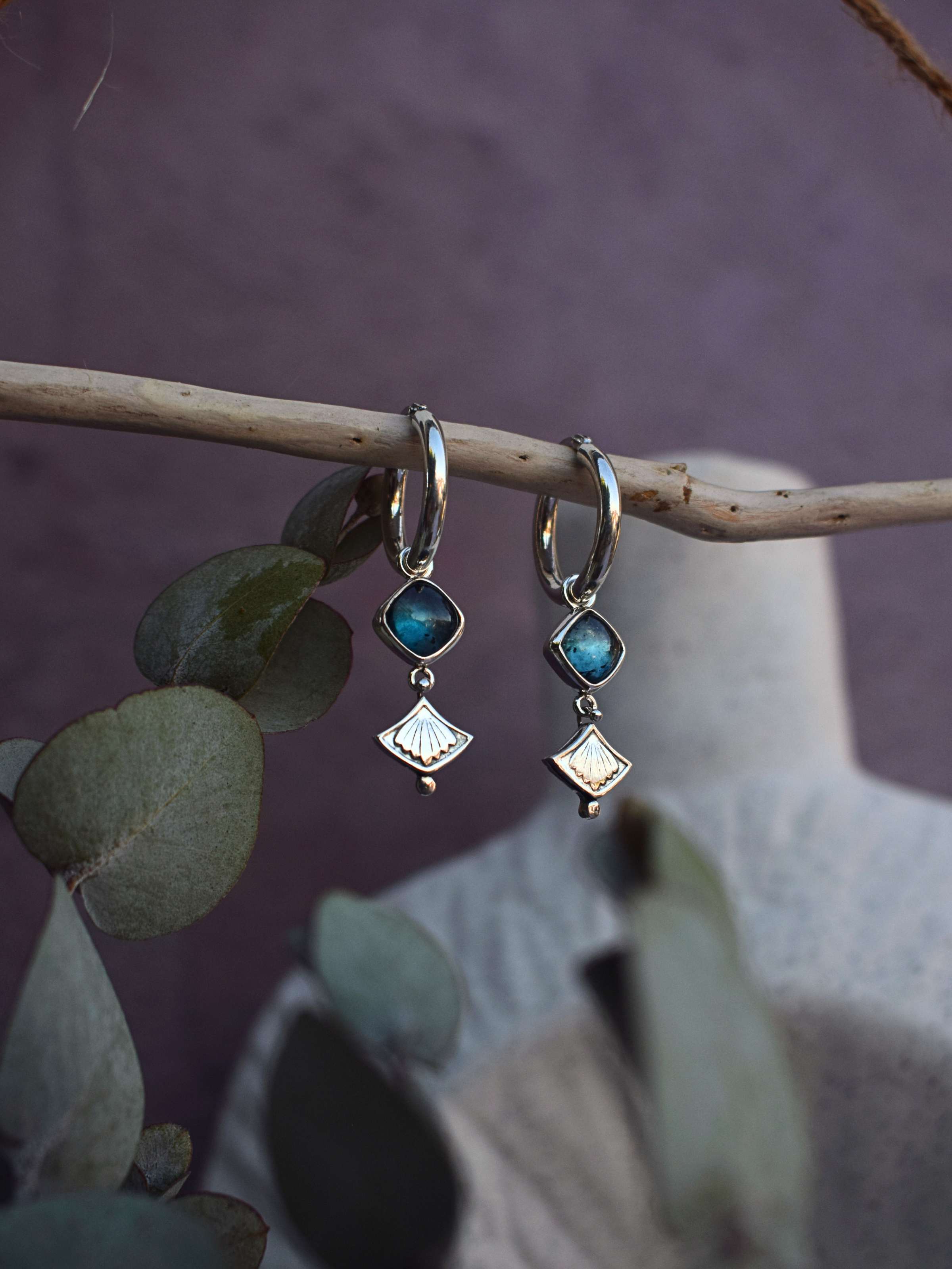 The True North Earrings — Teal Kyanite