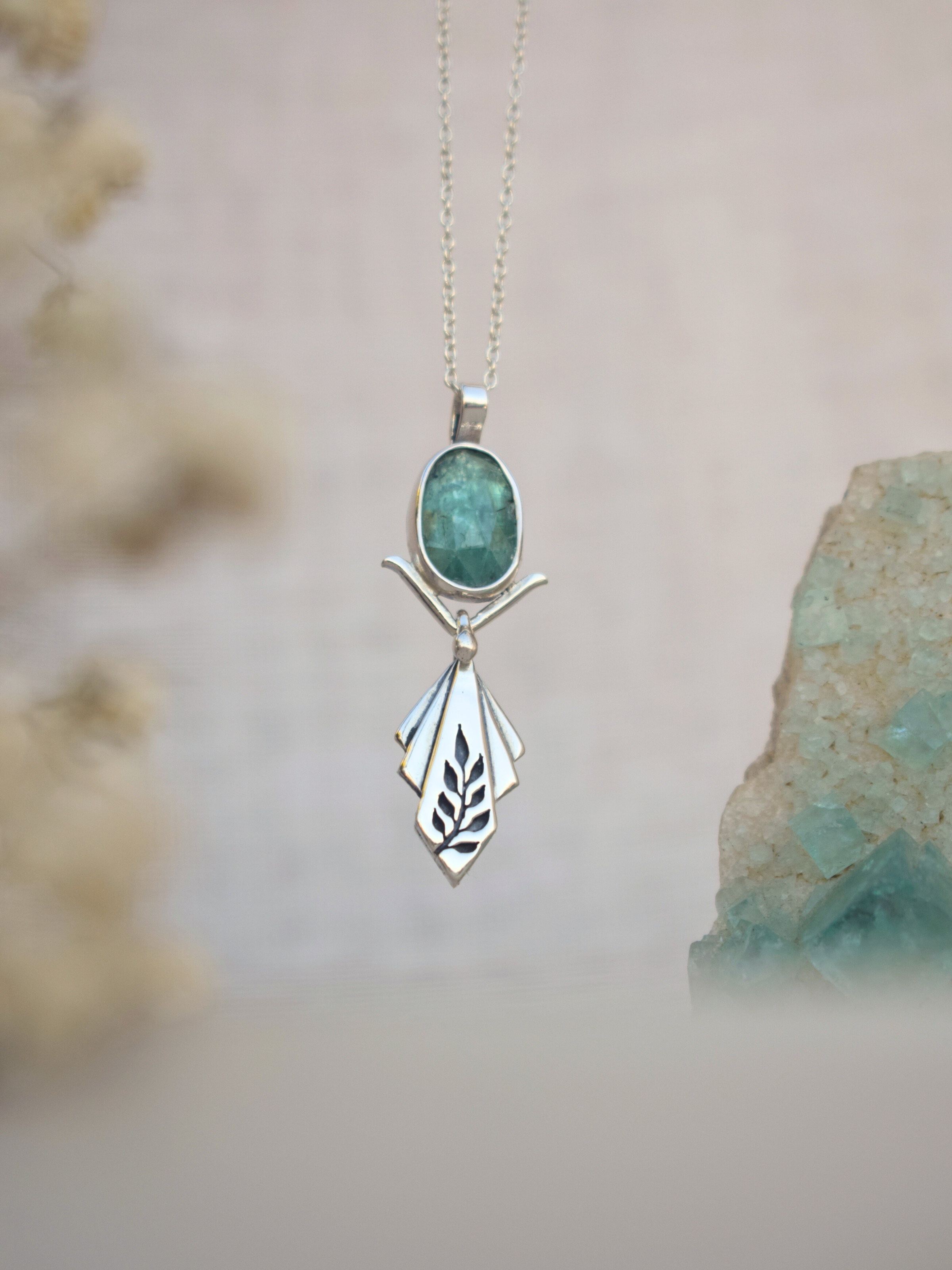 Lyra Necklace - Green Kyanite